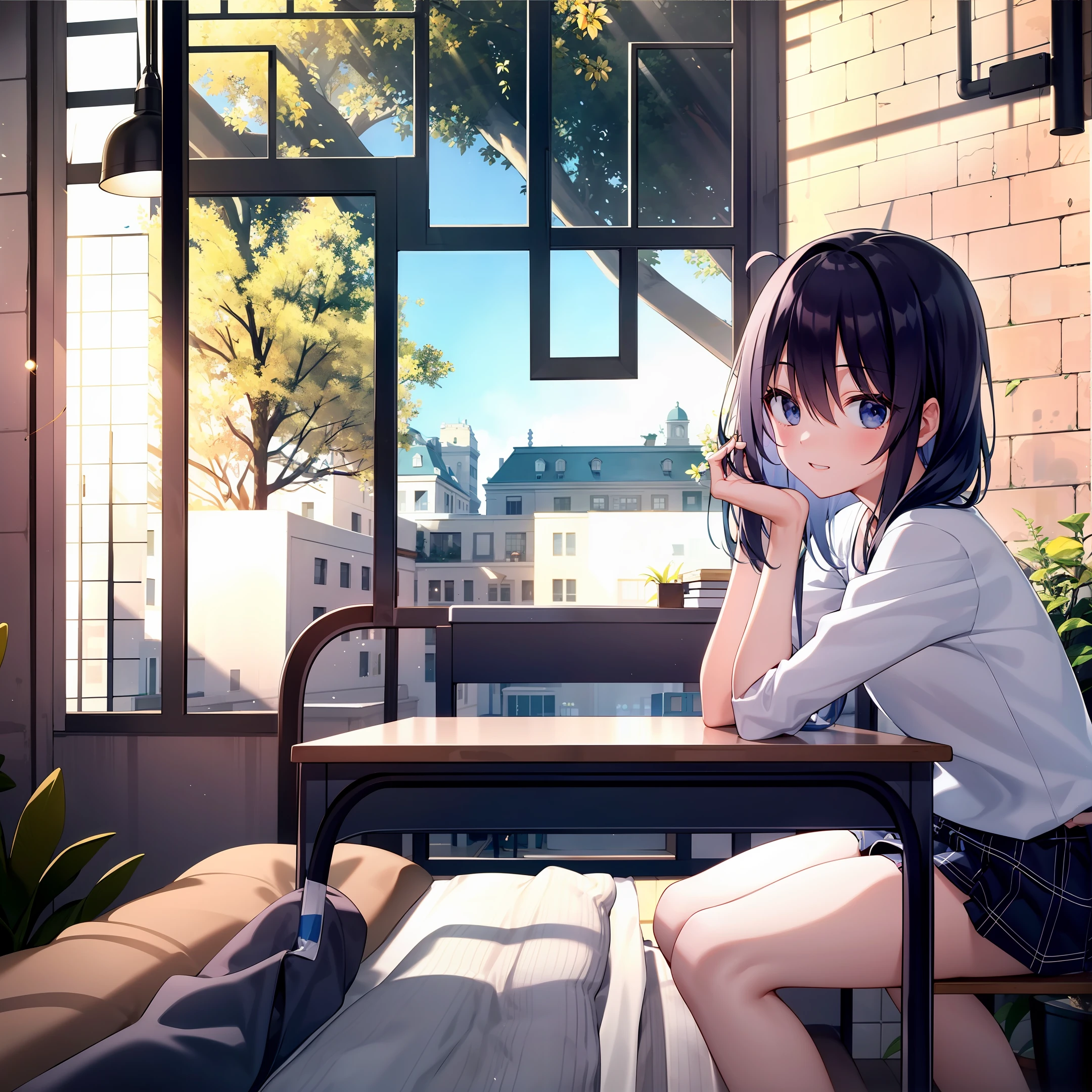 sobu,
Beds,janelas,desks,rays of sunshine