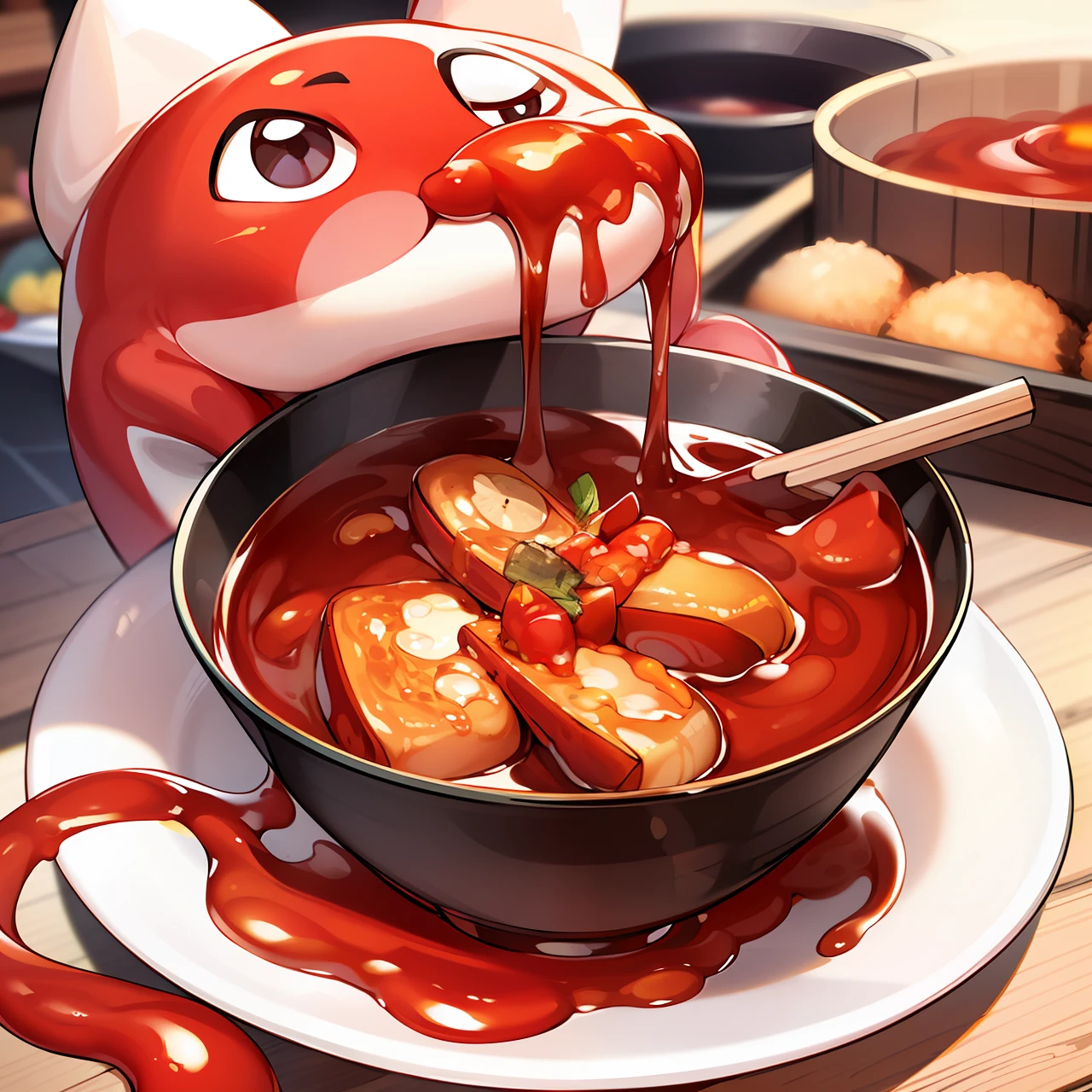 Gluttonous cat spicy hot
