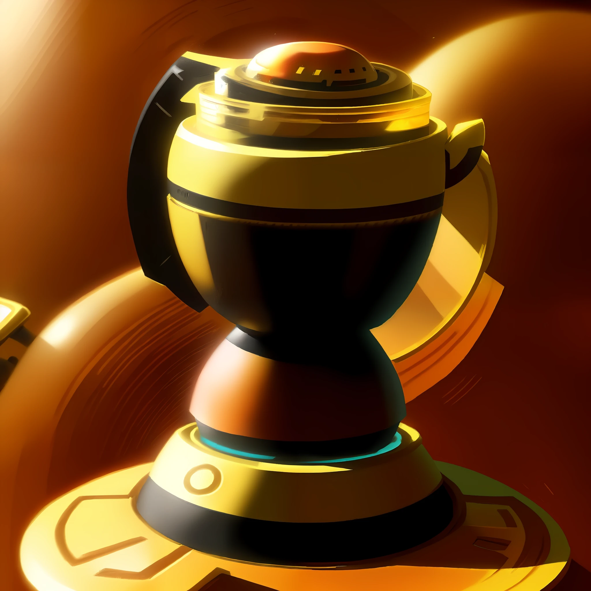 Technological golden and black coffee maker