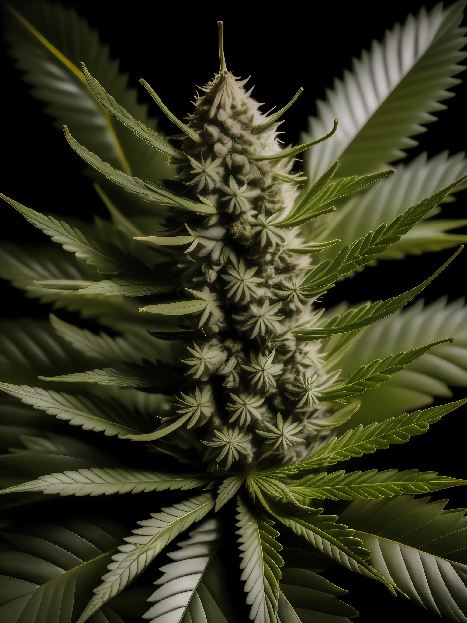 um prato com uma canabis sativa em cima e dois frascos de cbd ao lado