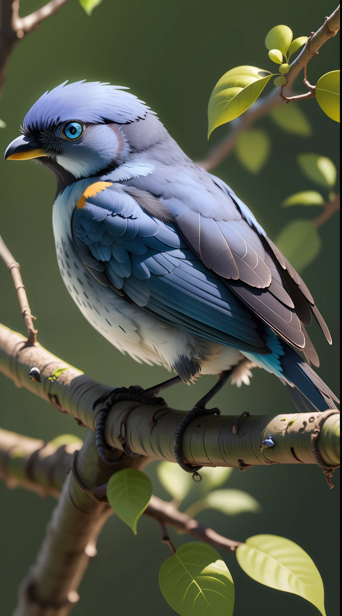 Black blue bird sitting in the tree,black blue bird,high resolution,high quality,dark background