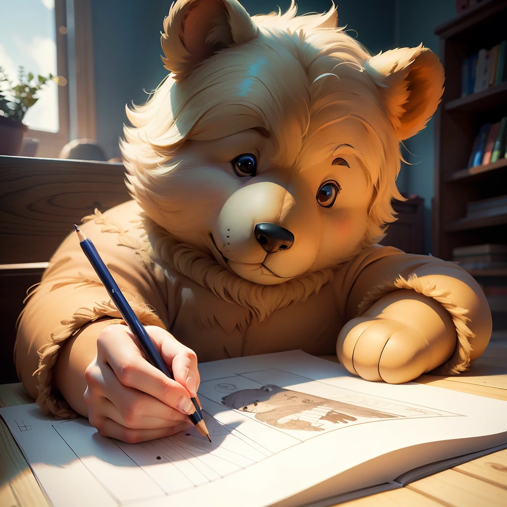 drawing for children, urso