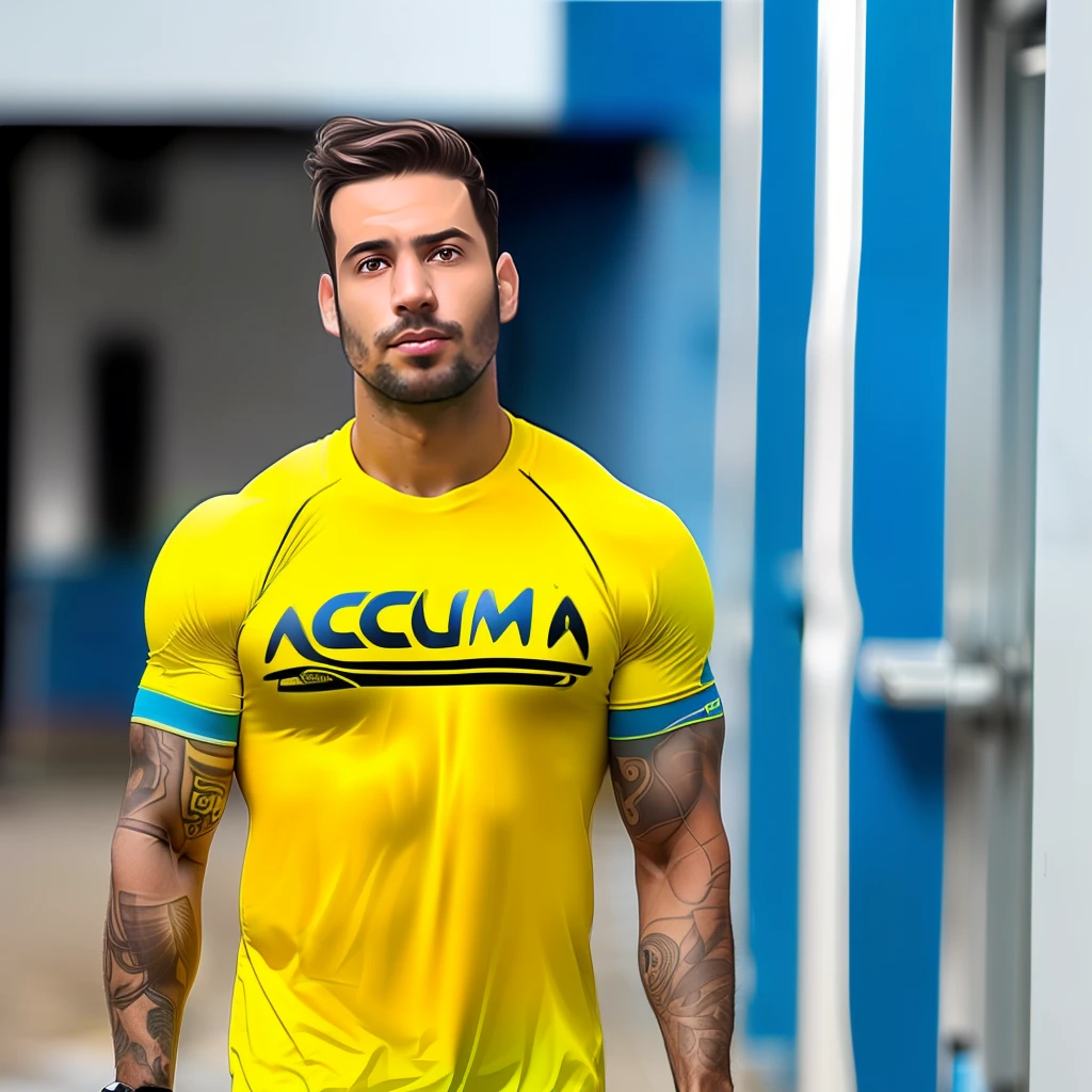 Cara musculoso na academia