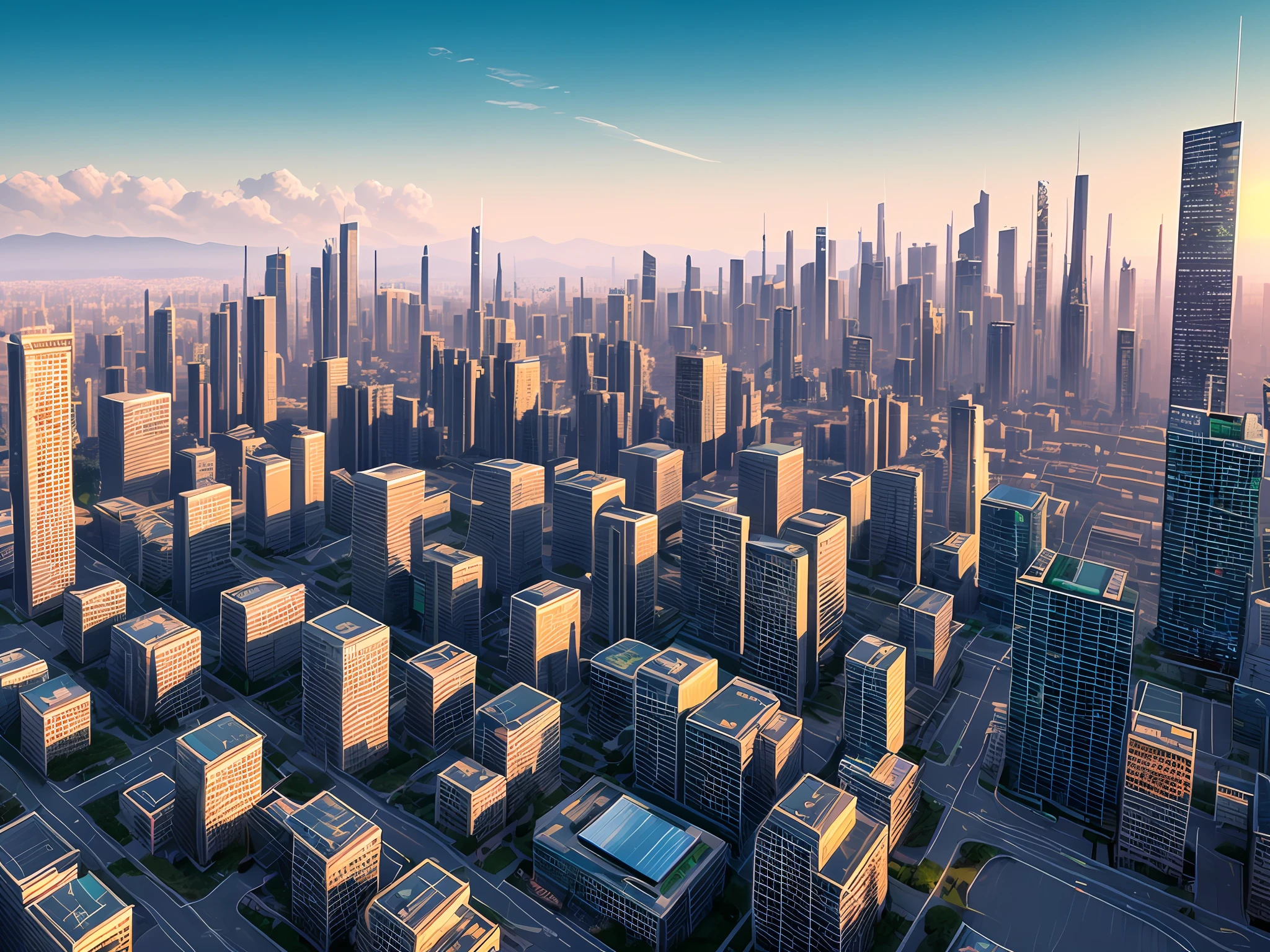Solarpunk skyline