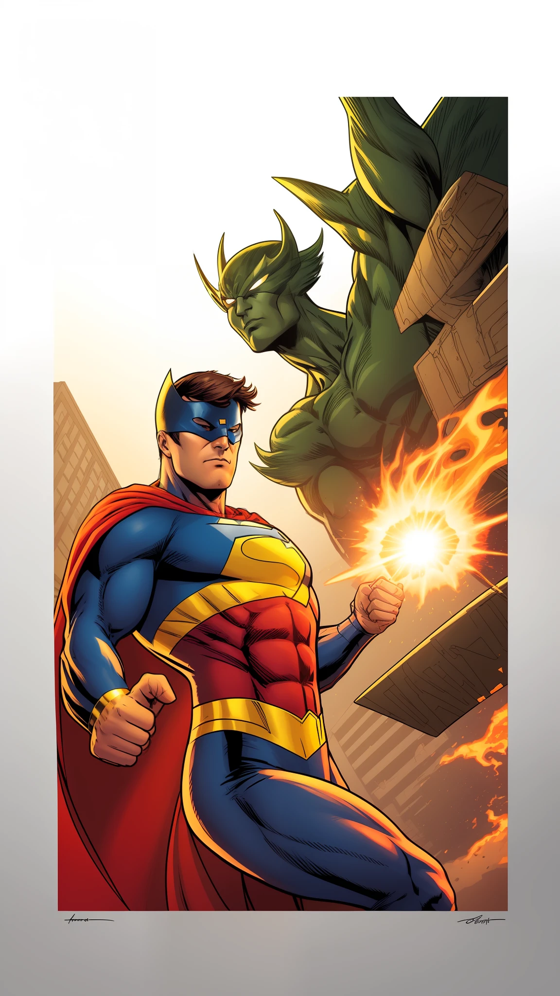 Create an image where I'm a superhero