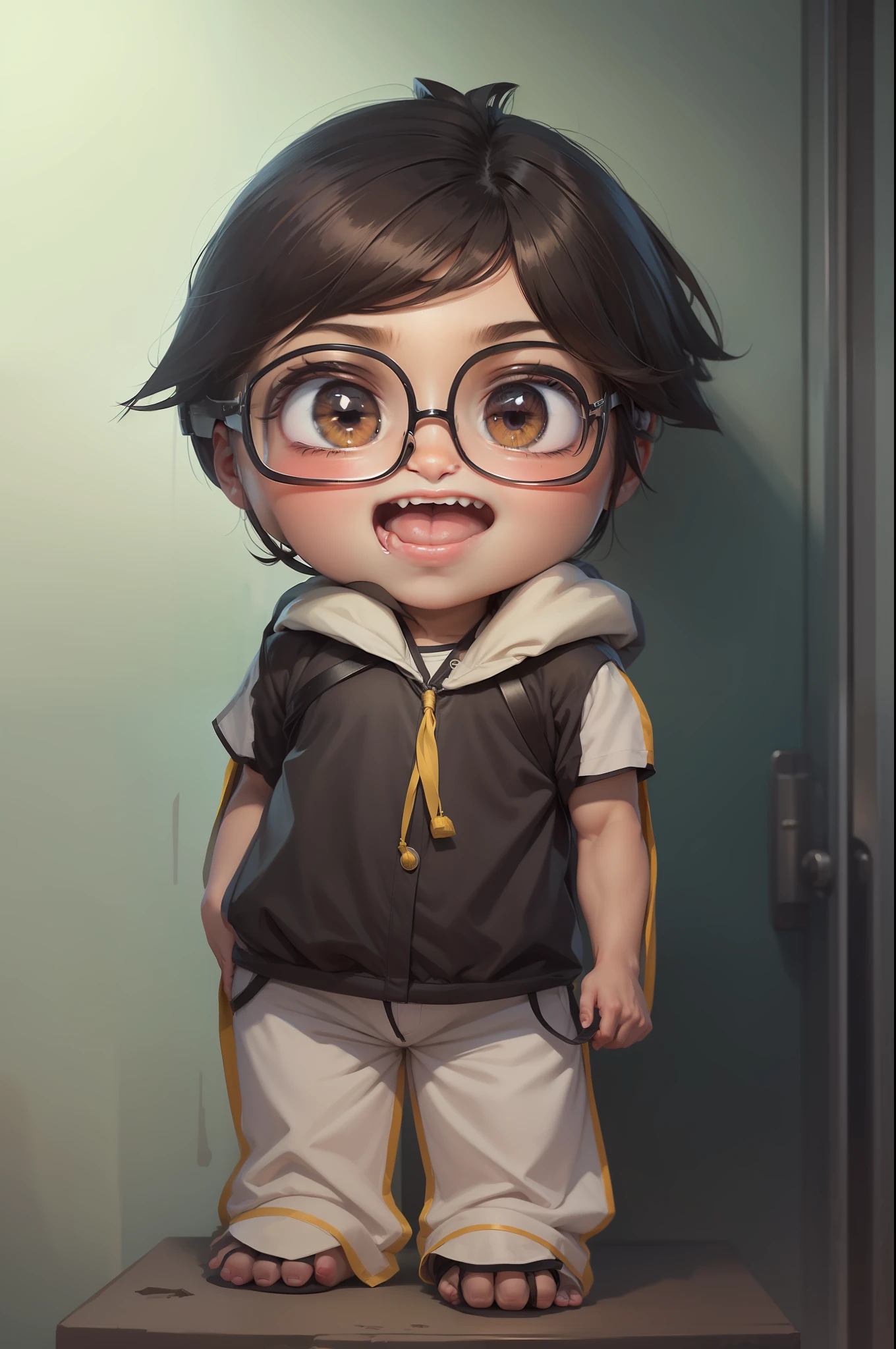 Desenho estilo anime donghua, desenho digital, cores vibrantes, melhor qualidade de imagem, alta resolução, cabelos castanho claro, cabelo liso com franja, feliz