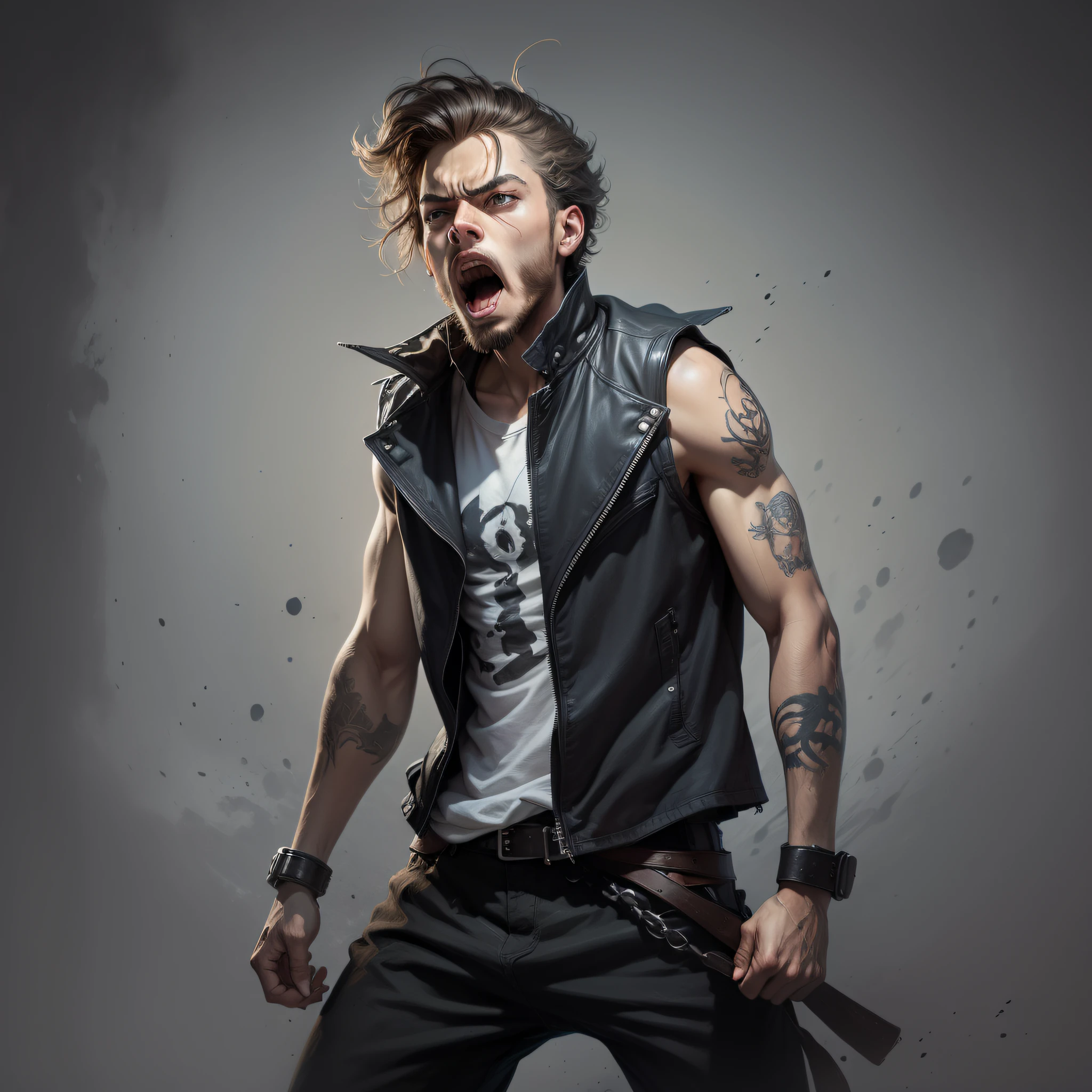 Redraw this same character with your hands on your head. Estilo ilstração pintada --auto