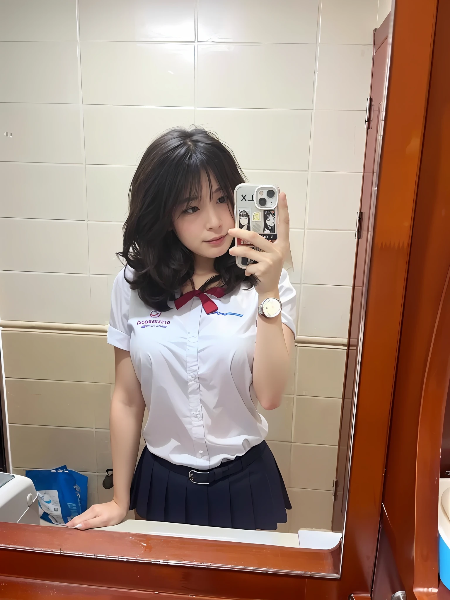 (An artistic photo of a sexy woman in a student uniform),Full body photo,at centre,(The is very detailed:1.2),ultra - detailed,(softlighting:1.2),A high resolution,cinematic grain.