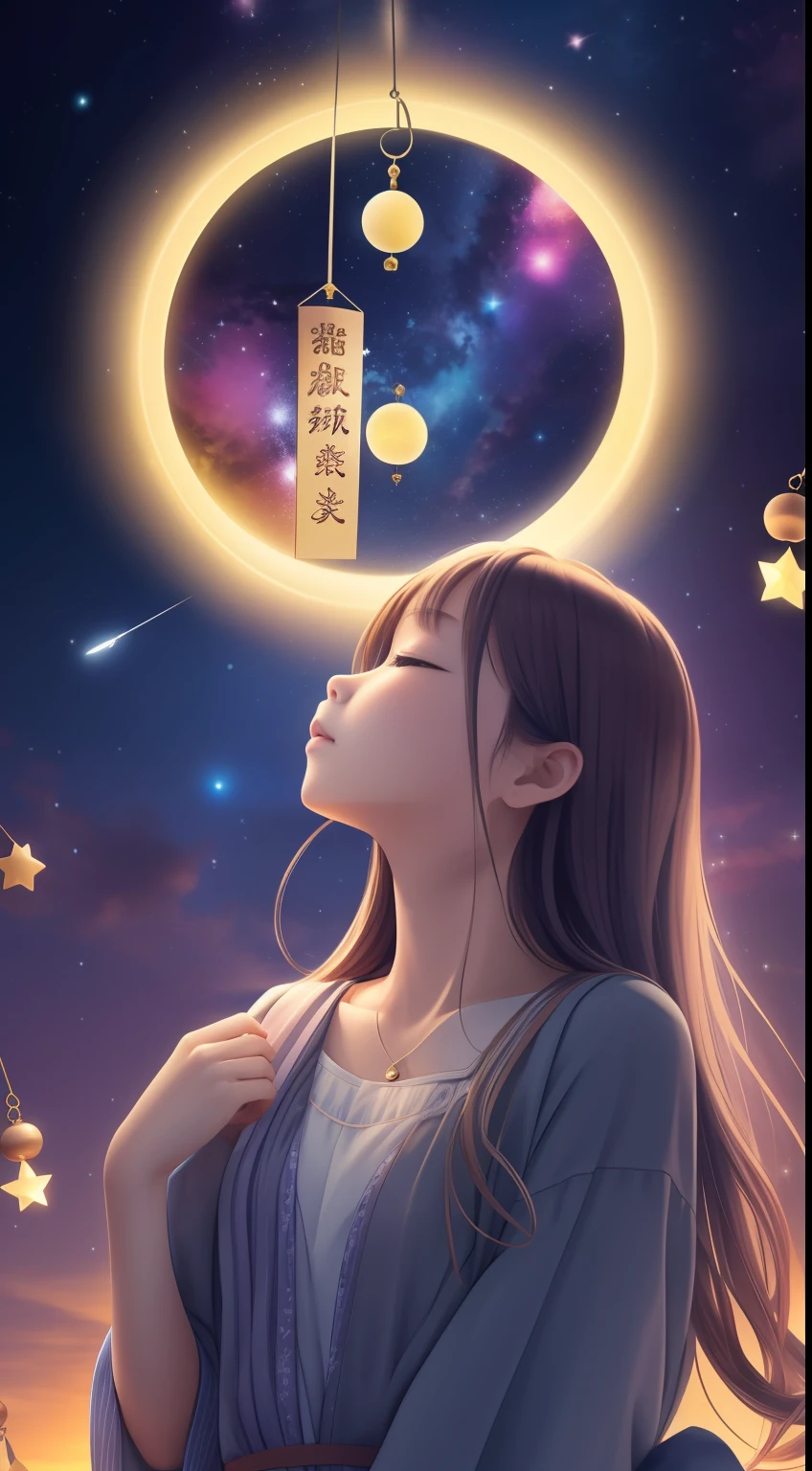 under the starry sky、Night with wind chimes