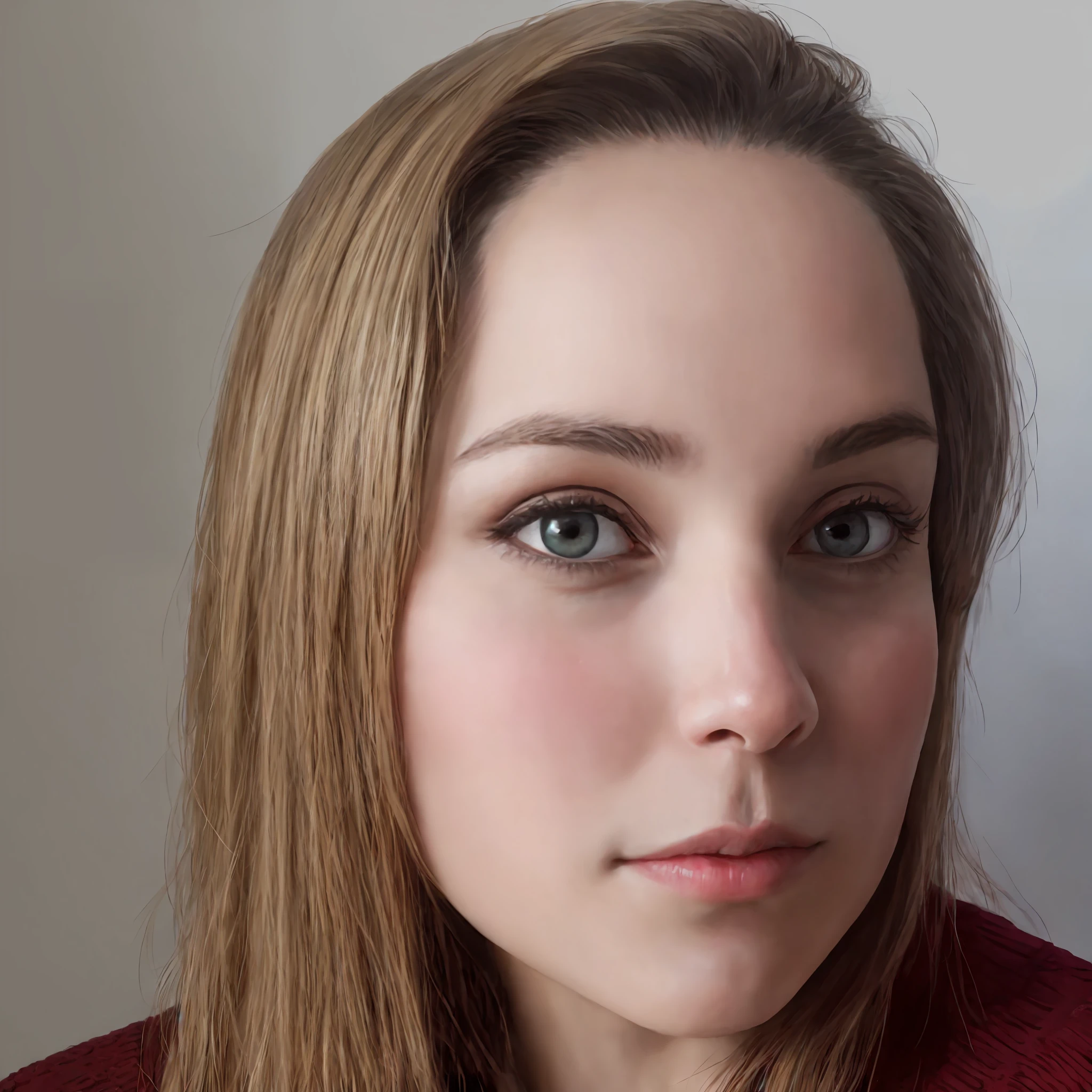 There is a woman in a red sweater and a red tie, Foto de perfil de la foto de cabeza, valentina revolver, Alexandra Waliszewska, by Nándor Katona, Retrato frontal, Moleksandra Shchaslyva, Foto de perfil profesional, Ekaterina, Completo - Retrato de primer plano - Cara arriba, imagen frontal, with serious face expression --auto