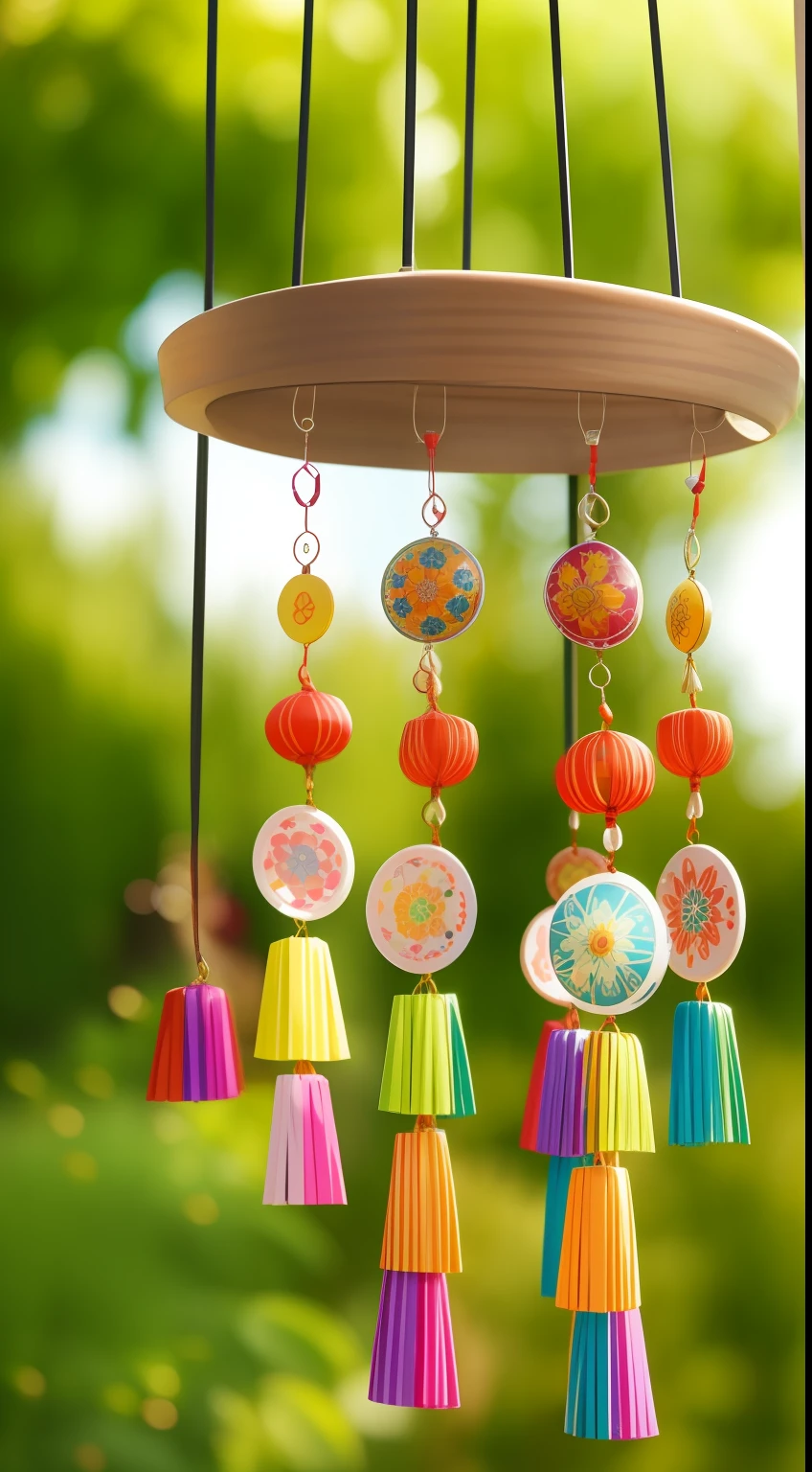 The sound of wind chimes brings a cool breeze