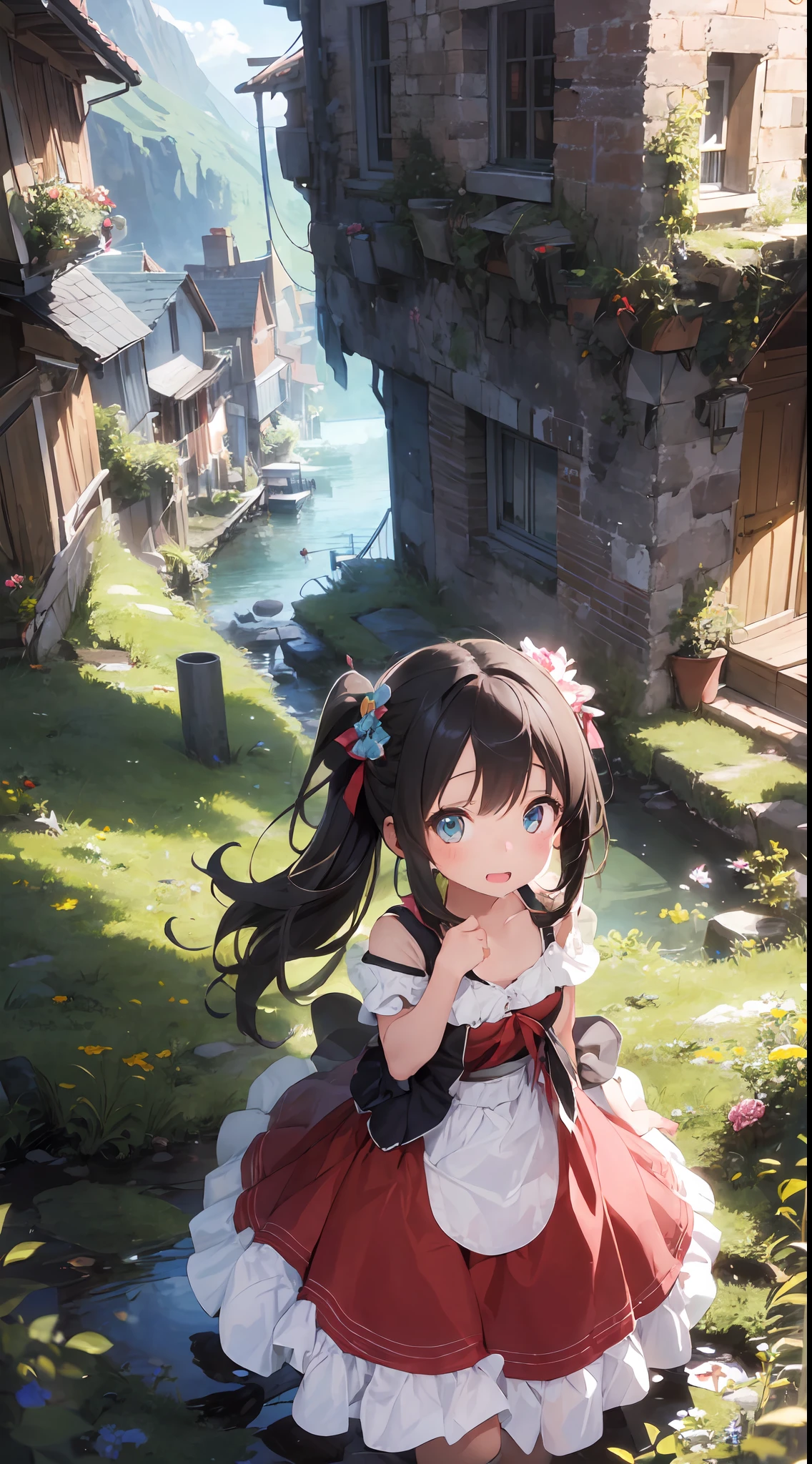 ((6ar olirl:1.5)), Girl in 1, boobs loli, Petite girl, Complete anatomy, Whole body, childdy, child, Supte, garl, Little girl, Bel Girl, beautiful shining body, Bangs,Brown hair,high eyes,(aquamarine eyess), drooping eyes, Petite,tall eyes, beautiful girl with fine details, beautiful and delicate eyes, Detailed face, Beautiful eyes, beautiful shining body, a smile, Happiness,
Whole body angle, alps, Shepherd's daughter, Mountain Girl, plein air, alpine meadow,
Natural light,((Realism: 1.2)), dynamic far view shot,Cinematic lighting, Perfect composition, by sumic.busty petite, ultra hyper-detailed, Official art, Maste Piece, (Best Quality:1.3), glint, the Extremely Detailed CG Unity 8K Wallpapers, Detailed background, Maste Piece, Best Quality, (Maste Piece), (Best Quality:1.4), (ultra-high-resolution:1.2), (hiper realistic:1.4), (Photorealistic:1.2), Best Quality, High quality, Hi-Def, Detail enhancement,