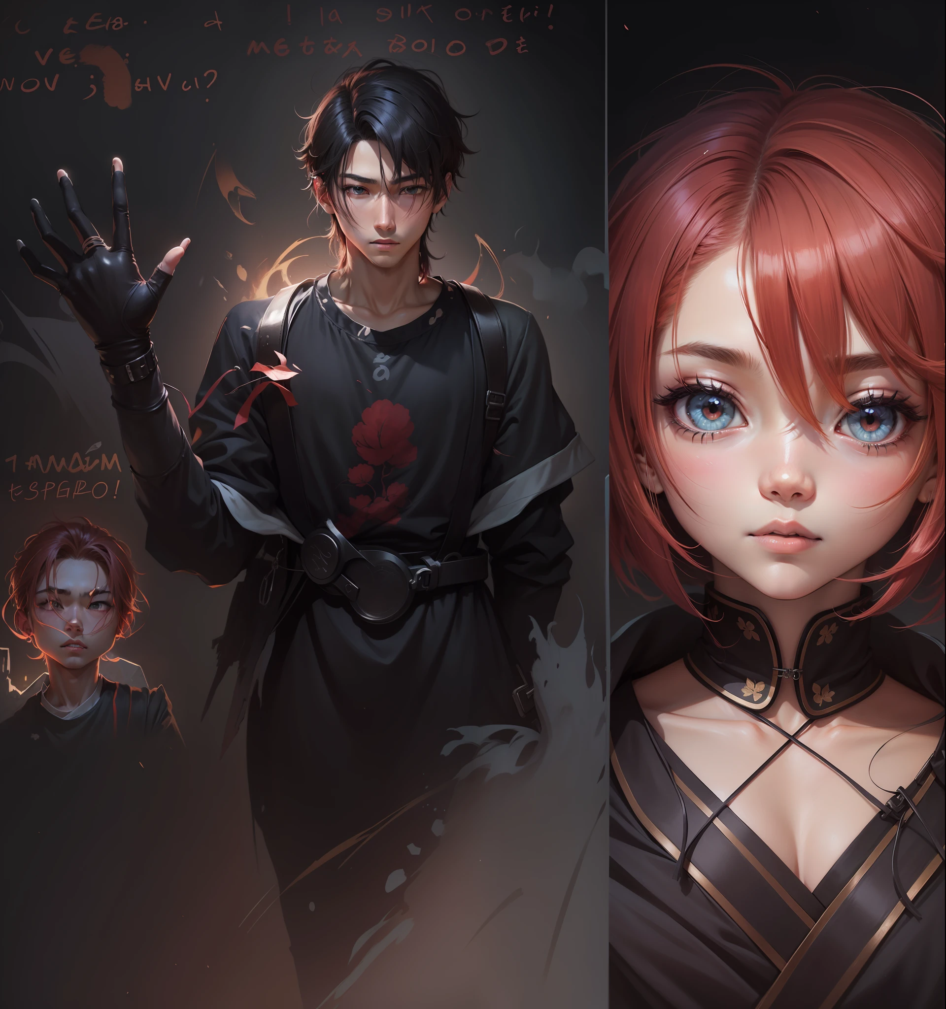 Desenho estilo anime donghua, desenho digital, cores vibrantes, melhor qualidade de imagem, alta resolução, Asian boy, olhos puxados, cabelo castanho, cabelo liso com franja, brincos