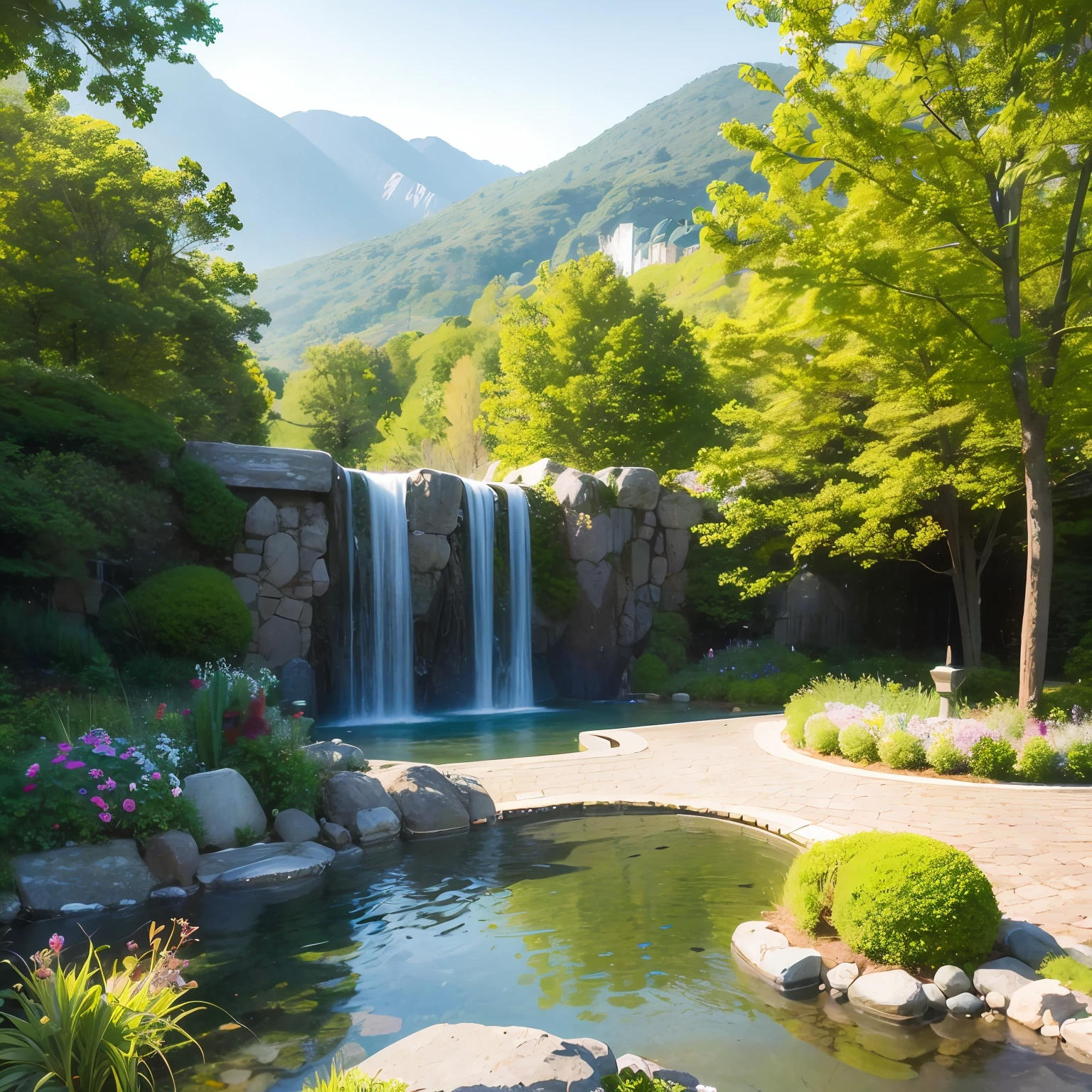 Design a landscape artwork that captures the beauty of a specific season. --auto