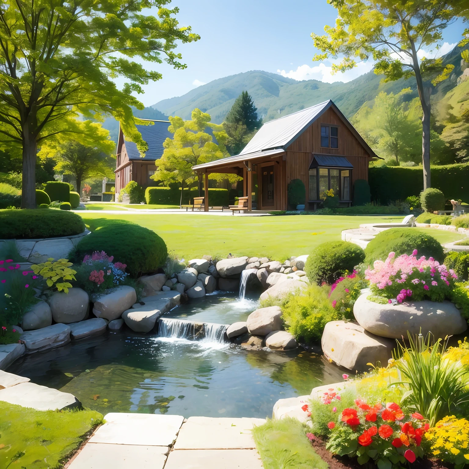 Design a landscape artwork that captures the beauty of a specific season. --auto