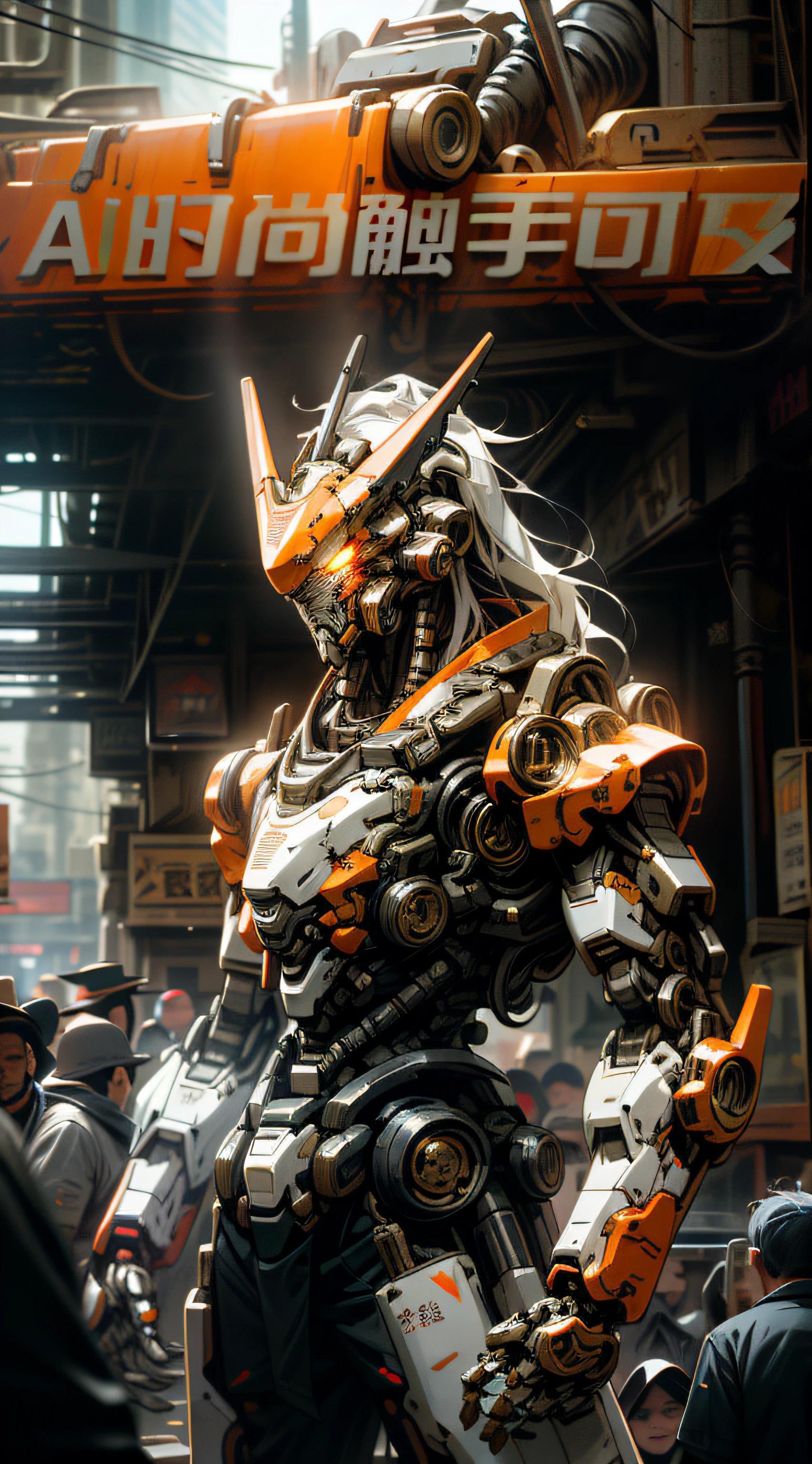 Blockbuster，tmasterpiece，super detailing，Dark_fantasy,Cyberpunk,(Chainsaw,chainsawman,Red:1.1),1人,Mechanical Wonder,Robotic presence,cybernetic guardians,wearing a worn-out mech suit，iintricate，（Steel metal[rusted]），ellegance，Clear focus，Photo by Greg Rutkowski，gentlesoftlighting，vivd colour，tmasterpiece，（（the street）），cow boy shot，dynamicposes，8K，Wallpapers，超高分辨率