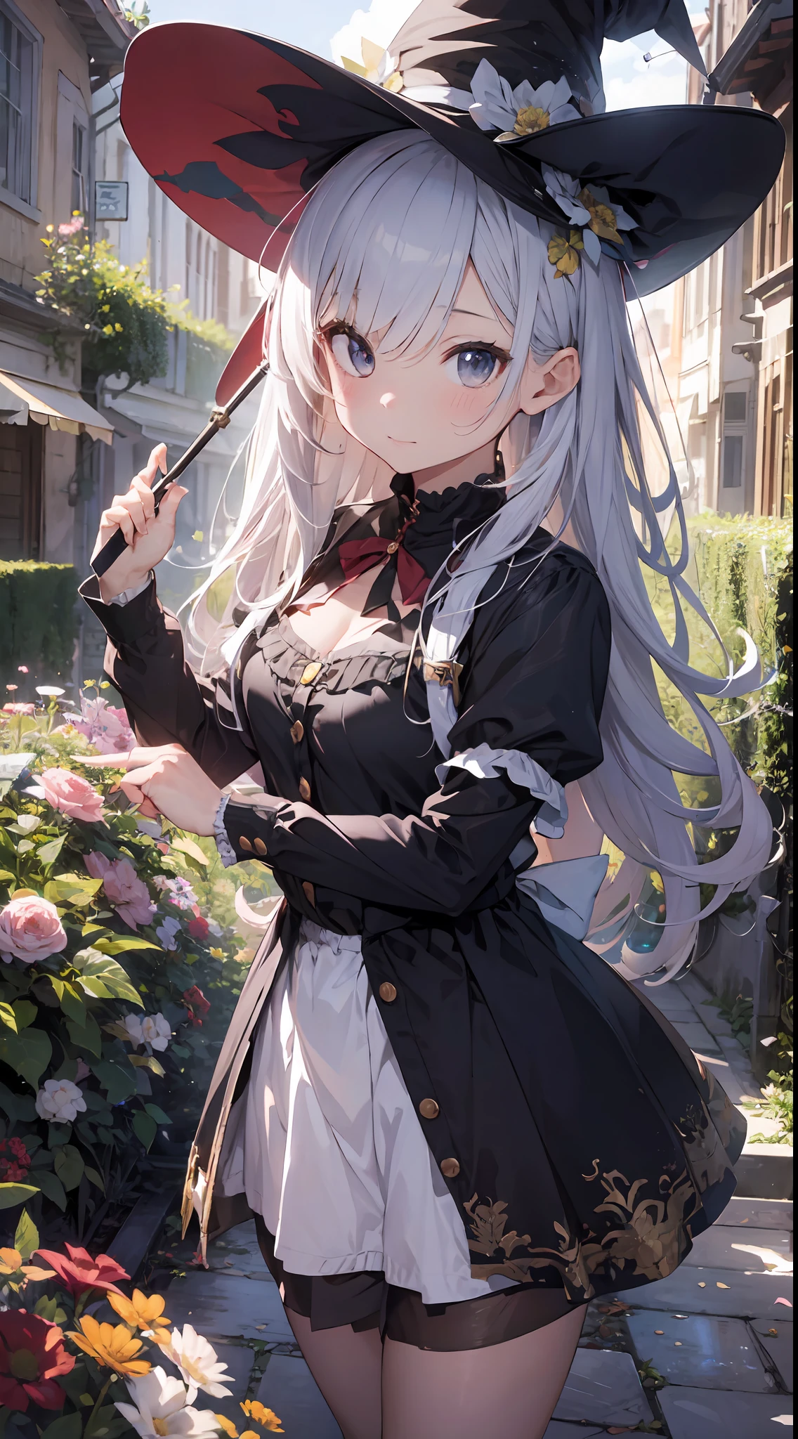 (Master masterpiece、最好质量、highestres、offcial art、Beautifully Aesthetic:1.2)、(Master masterpiece、最好质量、最好质量、offcial art、Beautifully Aesthetic:1.2)、(Master masterpiece、最好质量、最好质量、offcial art、Beautifully Aesthetic:1.2)、(1girl in:1.3)、Heavily detailed、(Fractal Art:1.3)、colourfull、highestdetailed、「Enchanting witch from another world」This painting titled、It depicts a captivating beautiful witch manipulating magic in the castle gardens without limits。The castle spreads out、The garden there is、It creates an atmosphere as if a door to another world has appeared..。

Standing at the center is、Beautiful witch in a sophisticated dress。His face is meticulously drawn.、He has a profound expression on his face, as if he strongly wishes for something.。In her hand is a luxurious wand.、From that wand is emitting mighty magical powers。 The magic cast is、It was released as an explosive force from the tip of the wand.、The energy that reverberates through the garden as a beam of colorful light is very powerful.、A beam of light makes a large trajectory in the sky。

The charm of this painting is、The mighty and enchanting beauty of the witch、ve、It skillfully captures the mystique of the garden.。 、And the witch's facial expressions and movements are very realistic.、It has the power to draw the viewer into the place。

Moreover、the light and shadow production is also stunning。The beam of light emitted by the cane is、Illuminate the gardens and castle、pure、Creates a sense of distance from the visual light source to the witch.。Quality produces realistic images、It can convey visual beauty and story appeal at the same time。

This is、Not only visually appealing works、It is a work that further enriches the visual experience by drawing a story.。 」We are thinking about the theme to the fullest。The images are very realistic and、Very detailed and、Must be a high resolution 16k。Sony F and 24-105mm f / Use a Sony Alpha 4 mirrorless camera with 1G OSS lenses。ISO sensitivity to 32,000、Shutter Speed 1/Set to 125 se