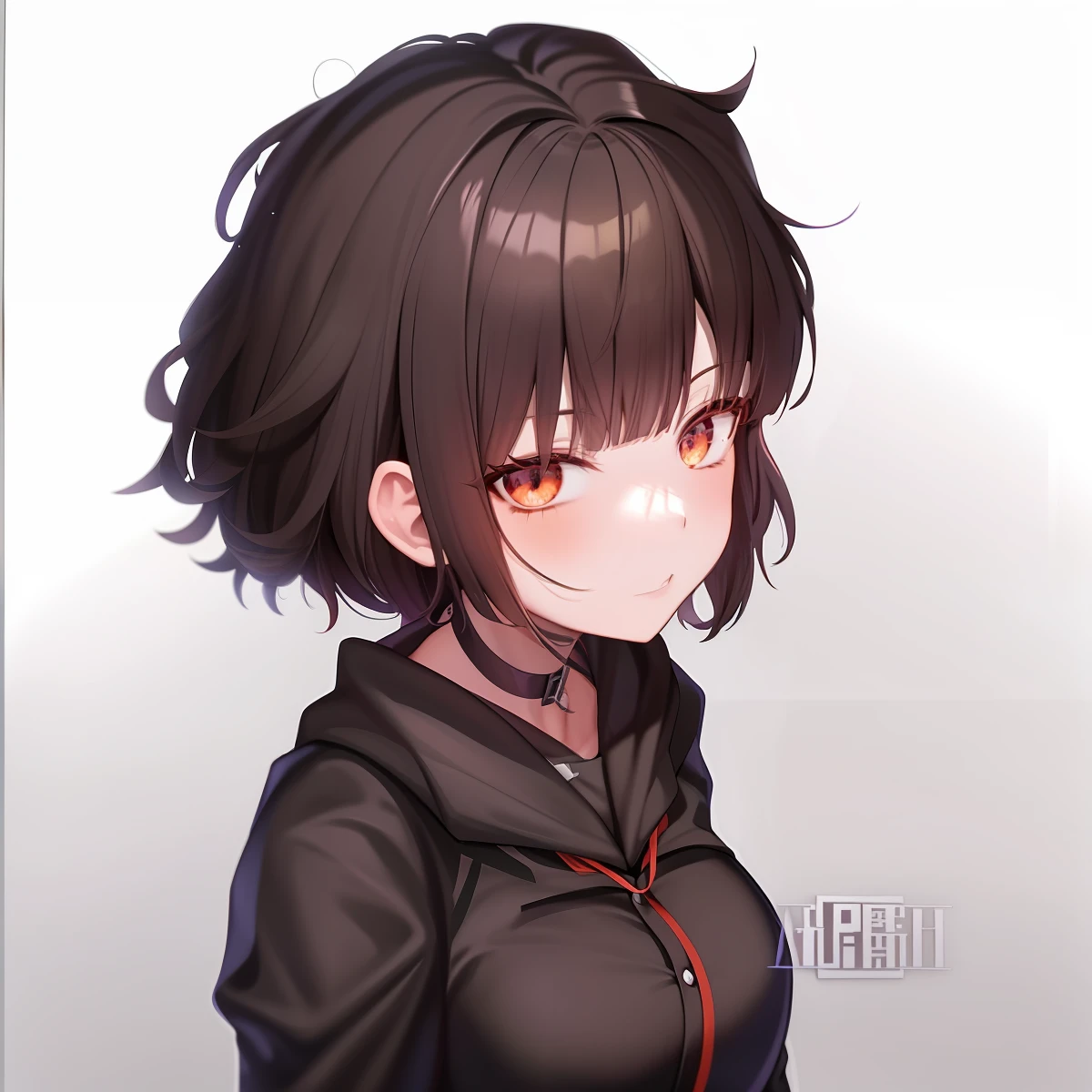 Menina anime com cabelo preto e olhos vermelhos, anime moe artstyle, Akane Owari Danganronpa, feito com anime painter studio, Chiaki Nanami, Danganronpa, anime estilizado, Guweiz, Iwakura Lain, hinata hyuga, Cushart Kenz, anime estilizado, sombreamento estilo anime plano --auto