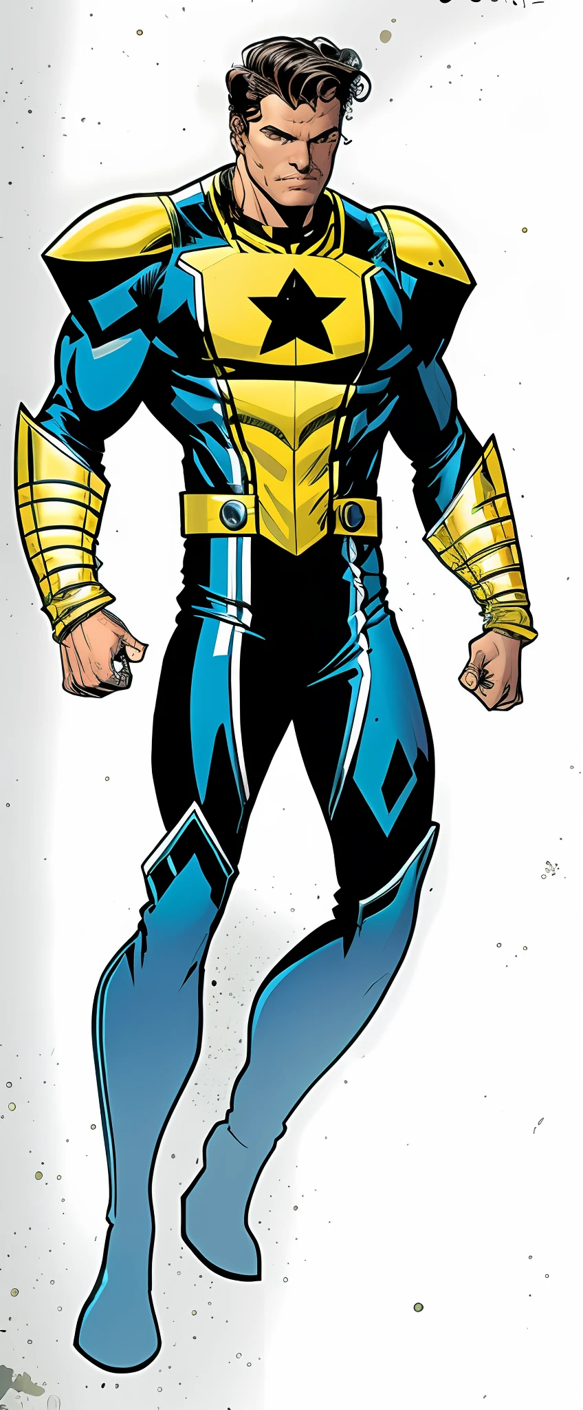 russell dauterman, John Romita Jr, 2000s comics, modern concept art, fallout jumpsuit, star on chest