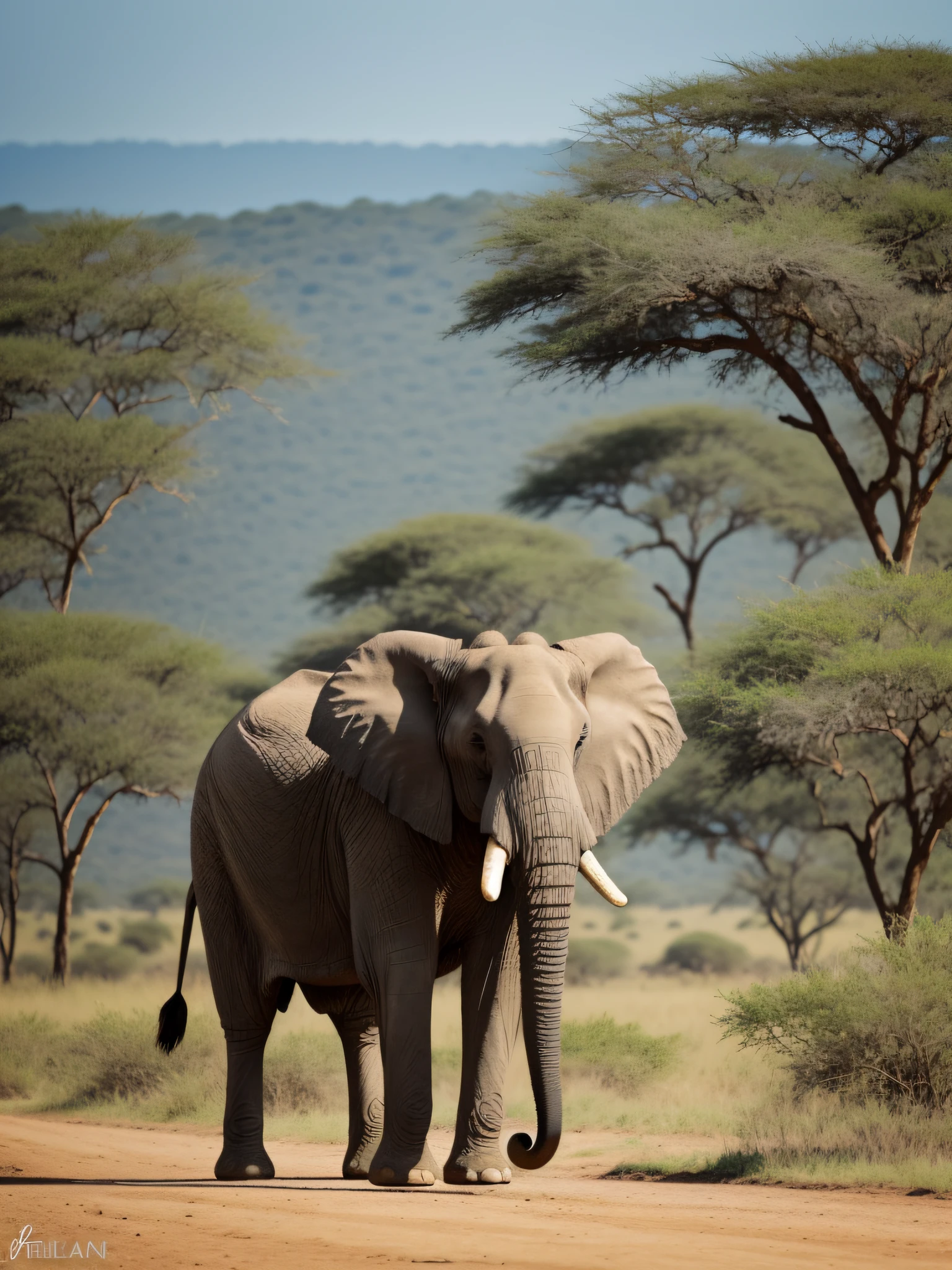 Using the powerful Nikon D850 camera and the Nikkor 70-200mm f/2.8 lens, you can capture the majesty of an elephant in the African savannah. Position yourself strategically to frame the elephant in all its grandeur, highlighting its immense presence and the natural beauty of the surrounding environment. Take advantage of the camera's exceptional image quality to showcase the details of the elephant's skin and the texture of the surroundings. With the telephoto lens, you can get closer to the elephant without disturbing it, allowing you to capture fascinating expressions and unique behaviors. The natural light of the savannah creates a scenic atmosphere, providing an attractive contrast between the elephant and the landscape. Explore different angles and perspectives to create engaging compositions and convey the grandeur and serenity of this majestic animal in the savannah.
