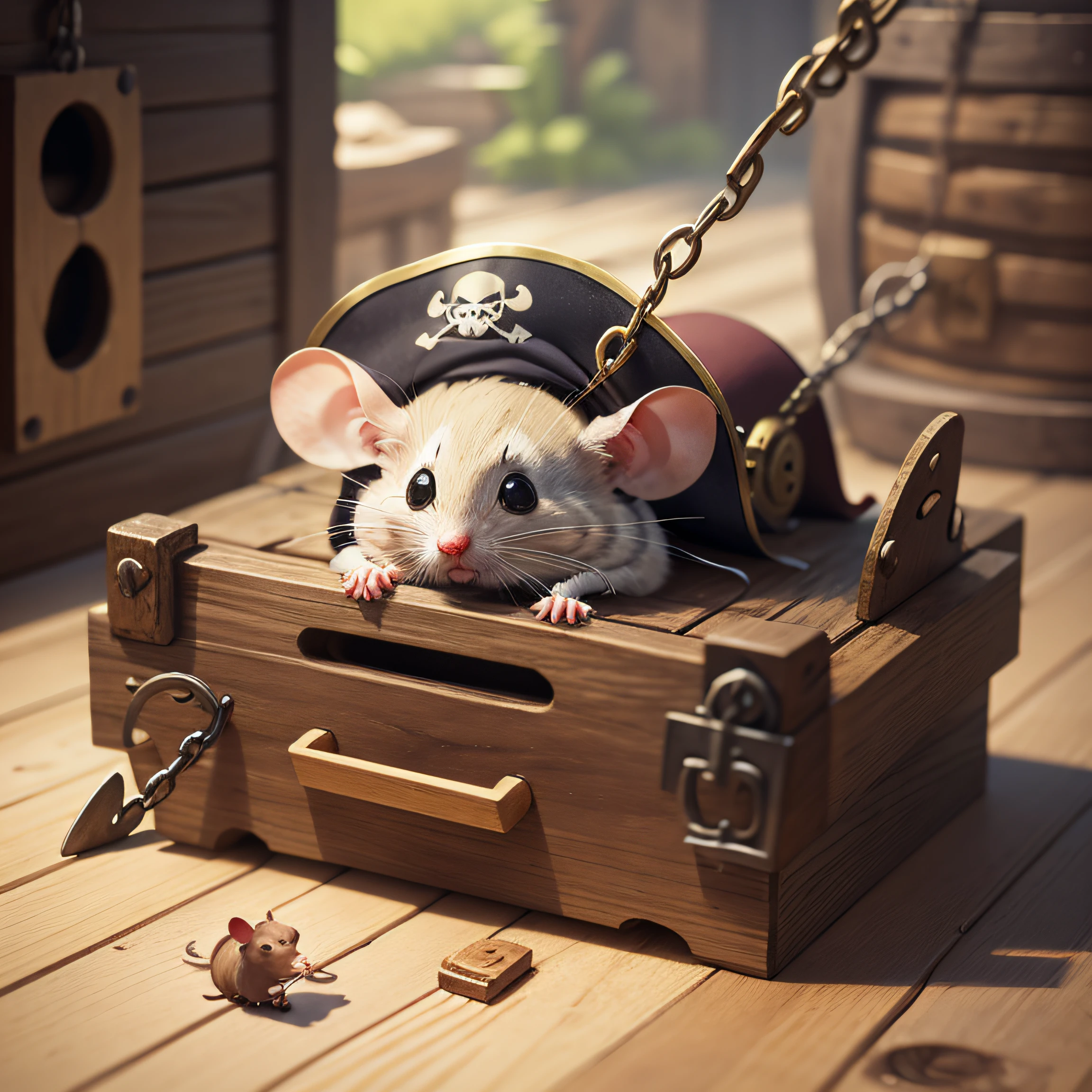 mouse trapped in pirate trap --auto