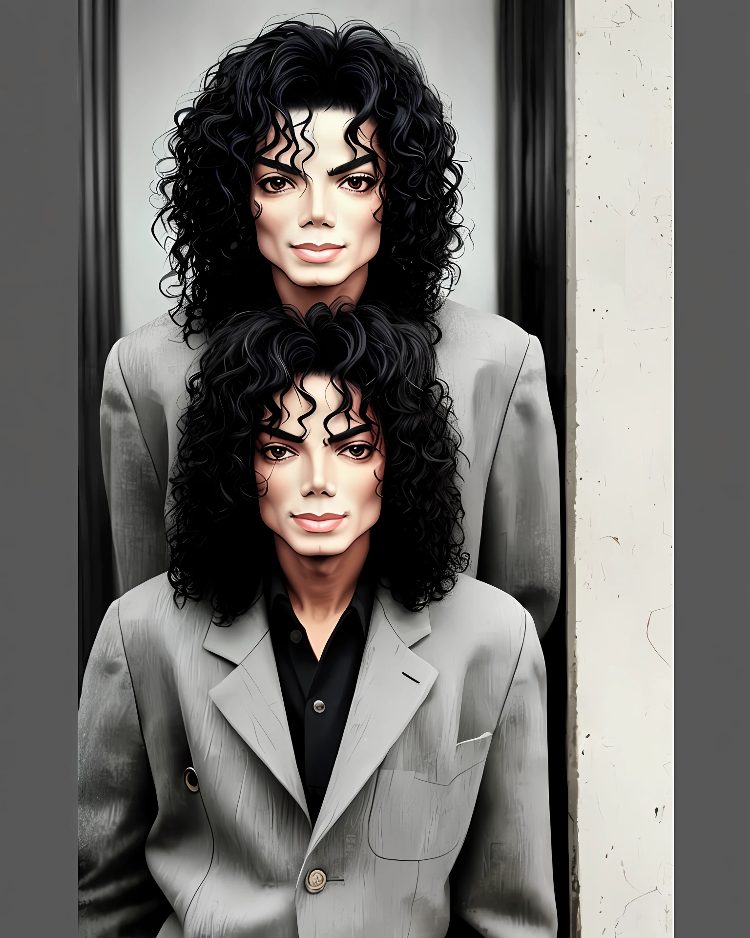 Michael Jackson com 50 anos, com a cor da pele negra, without plastic surgery