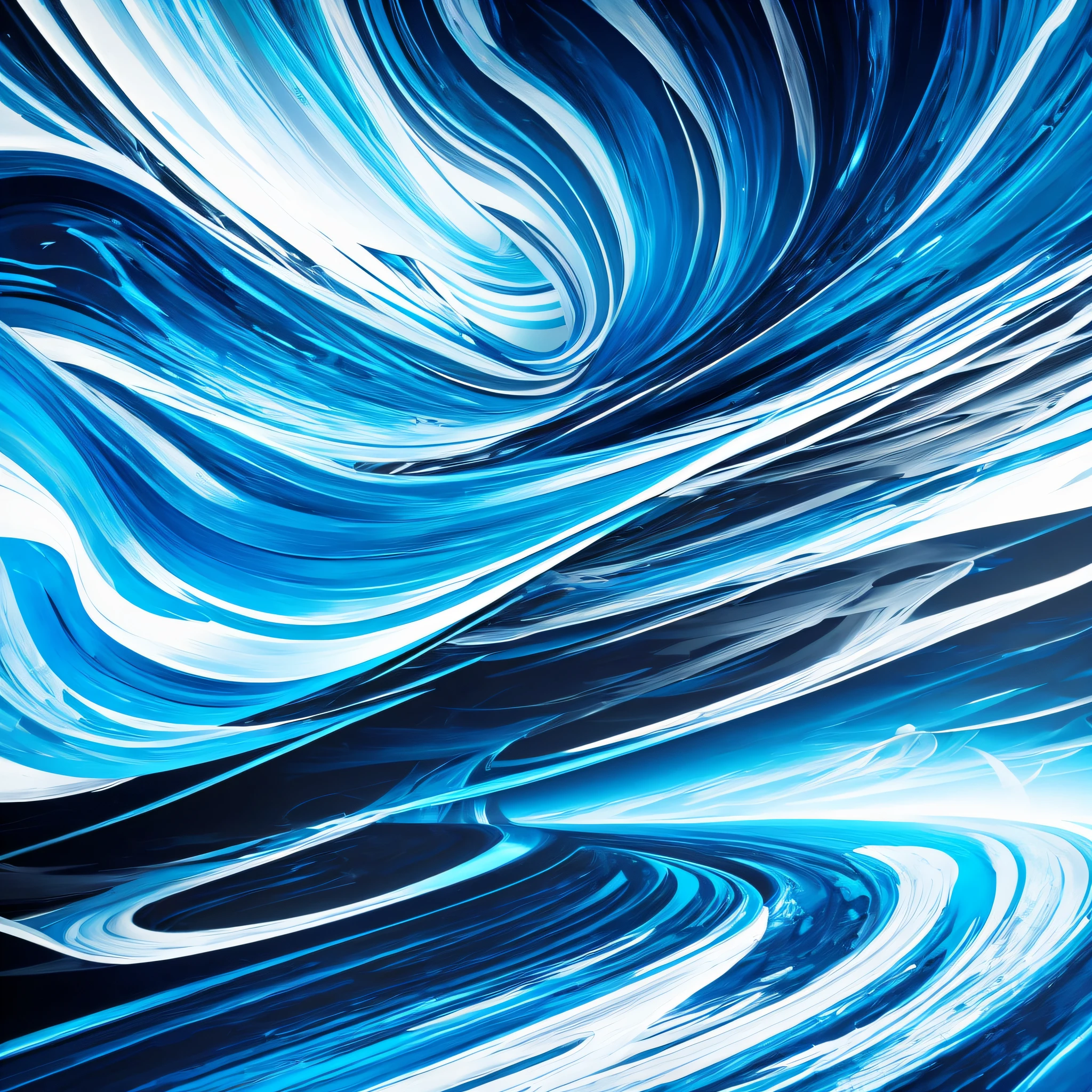 pintura abstrata, ondas futuristas, tons de cinza e azul, reslista, texturizado, ray tracing, --auto