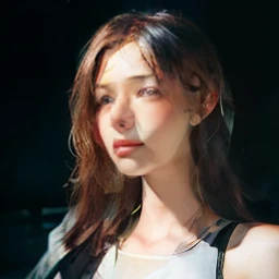 Hyperrealist portrait of female by david hockney and alphonse mucha,fantasy art, photo realistic, dynamic lighting, artstation, poster, volumetric lighting, very detailed faces, 4 k, award winning,, 1girl, in the dark, deep shadow, low key,cowboy shot,(official clothing:1.4) ,long hair,white hair,