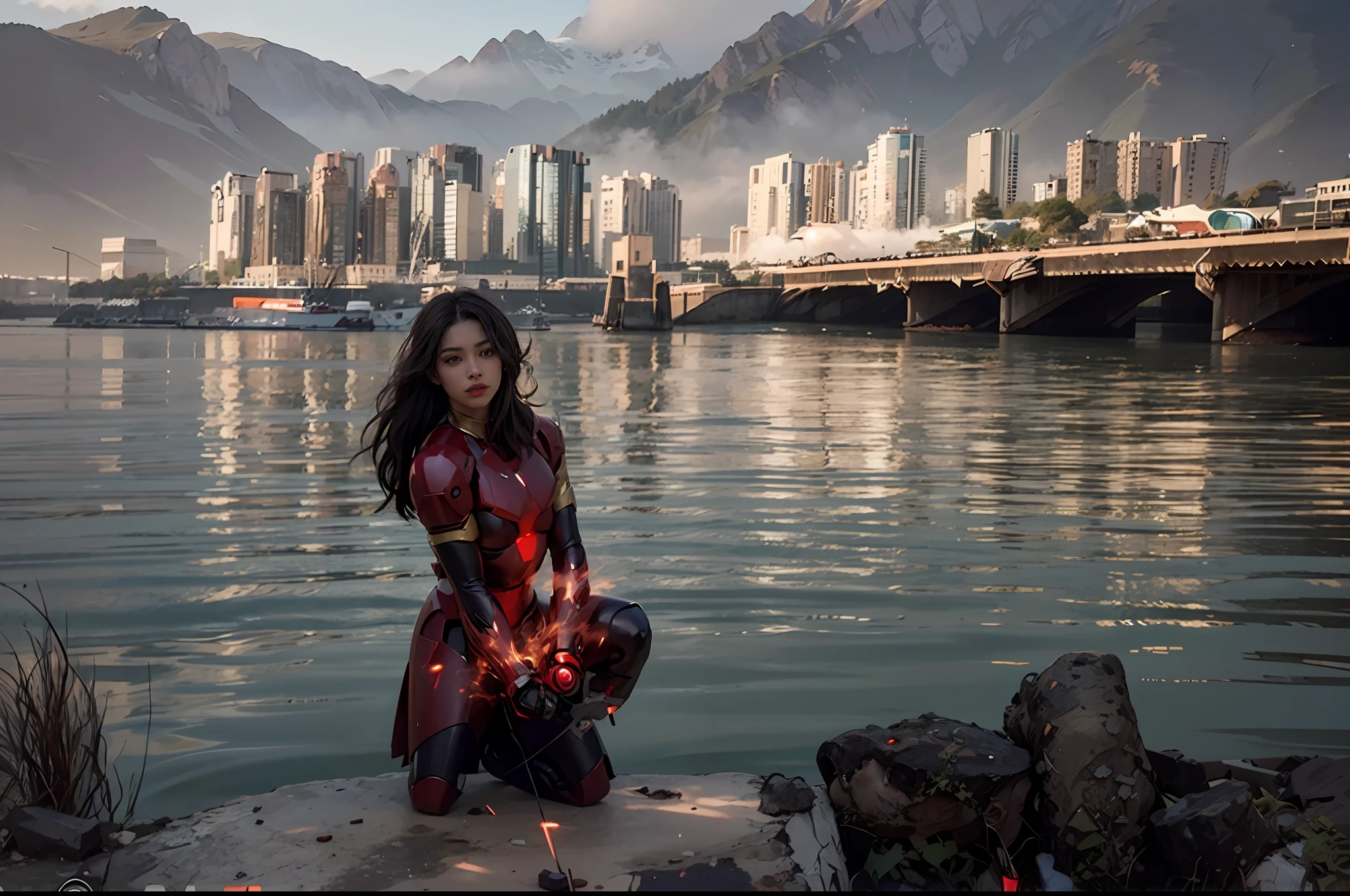 (1girl:1.3), solo,__body-parts__, official art, unity 8k wallpaper, ultra detailed, beautiful and aesthetic, beautiful, masterpiece, best quality, RAW, masterpiece, super fine photo,, best quality, super high Resolution, photorealistic, sunlight, full body portrait, stunningly beautiful,, dynamic pose, delicate face, vibrant eyes, (side view), she is wearing a futuristic Iron Man mech, red and gold, Highly detailed abandoned warehouse background, detailed face, detailed complex busy background, messy, gorgeous, milky, high detailed skin, realistic skin details, visible pores, sharp focus, volumetric fog, 8k uhd, dslr camera, High quality, film grain, fair skin, photorealism, lomography, sprawling metropolis in a futuristic dystopia, view from below, translucent