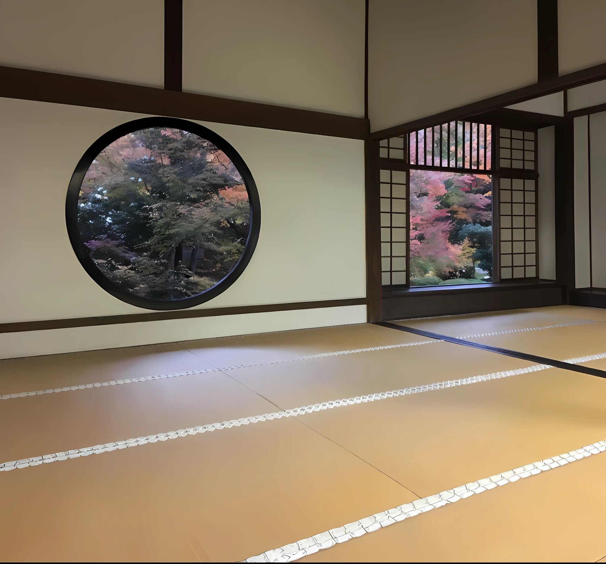 There are rooms with windows and wooden floors, in a dojo, Japanese houses, japanese temples, inspired by Sesshū Tōyō, inspired by Kanō Shōsenin, inspired by Inshō Dōmoto, けもの, inspired by Kanō Tanshin, in a japanese apartment