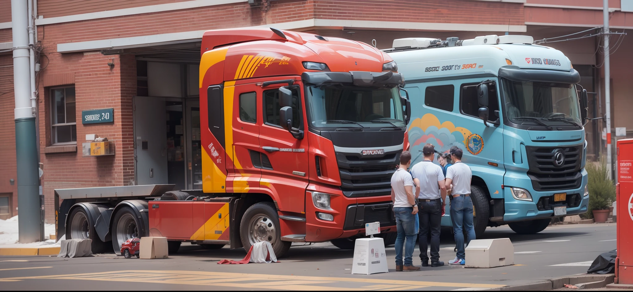 Keep the red truck,Remove characters,Change to a space science fiction background