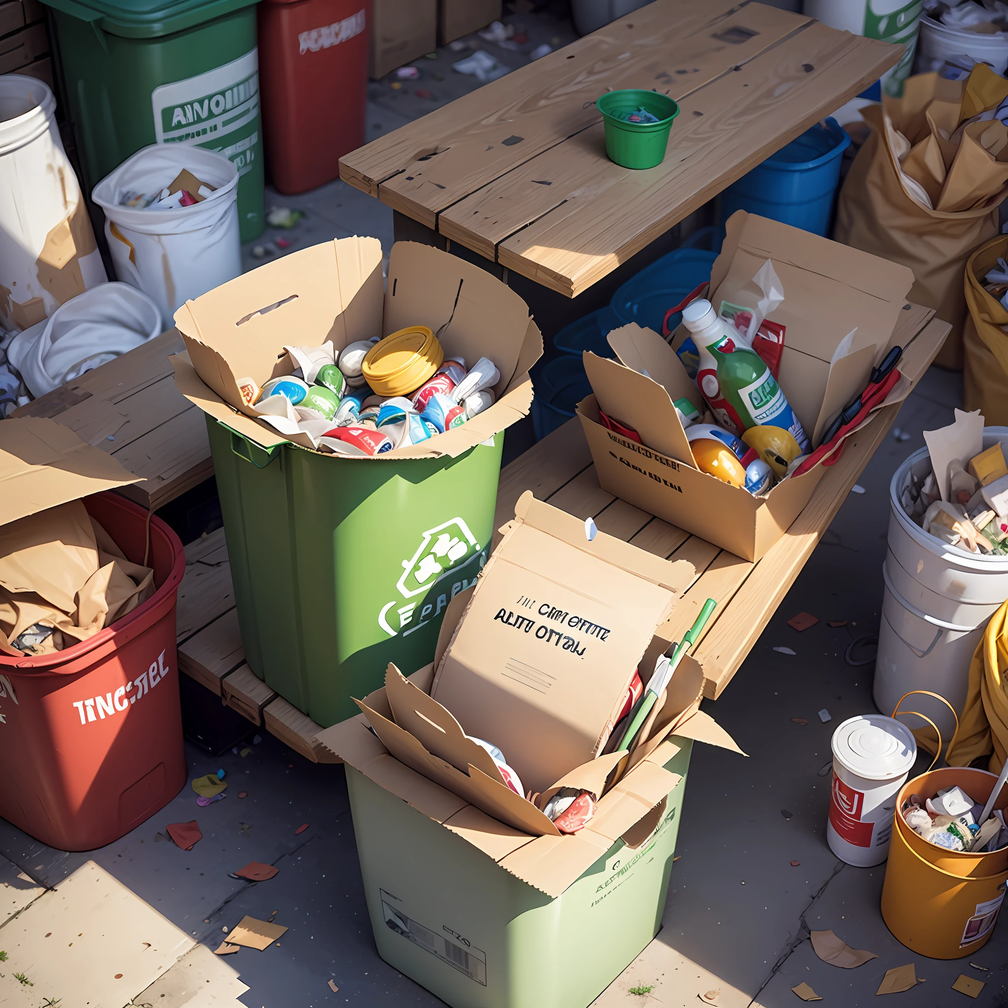 Make a background image with a place full of garbage for recycling --auto
