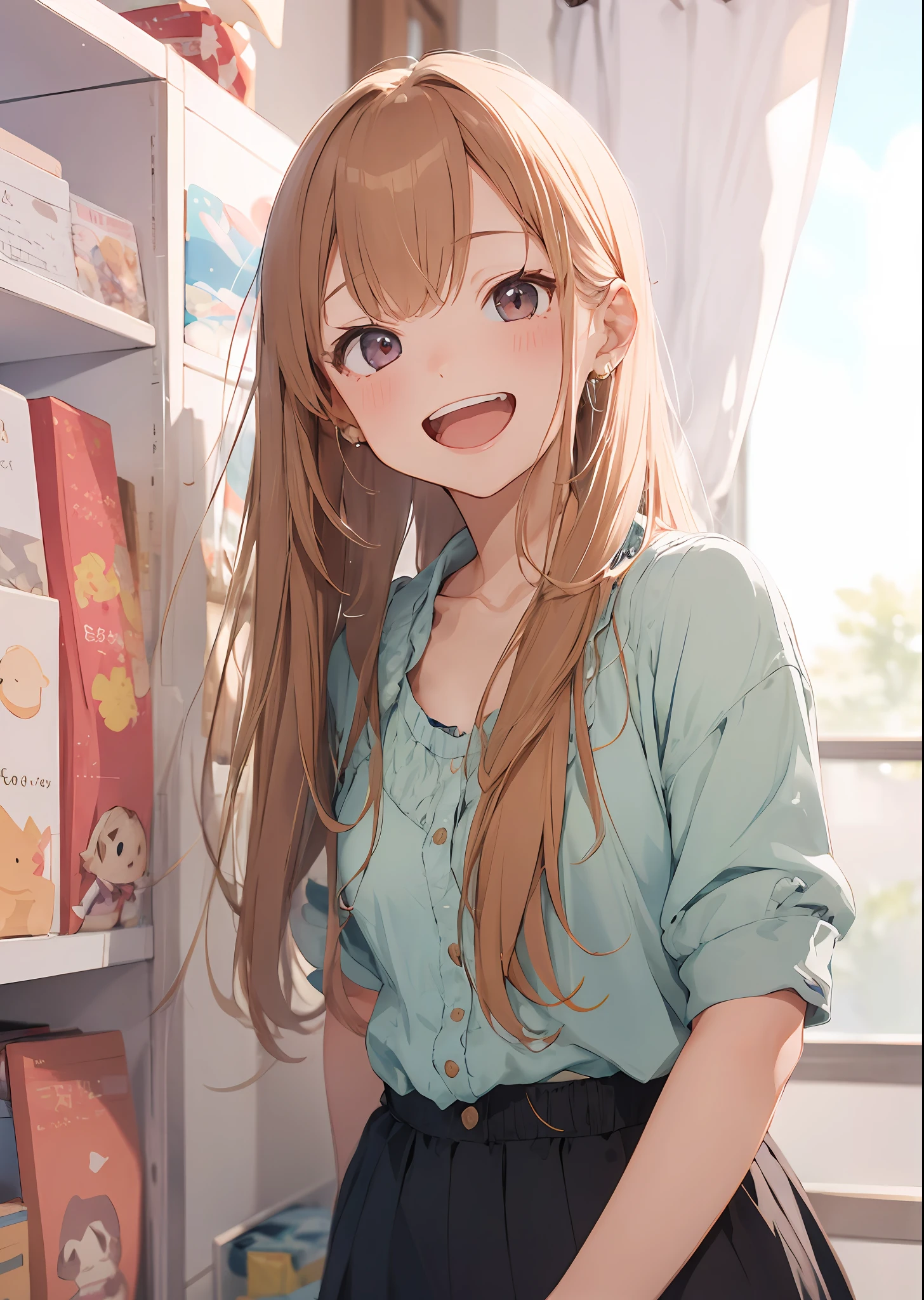 masterpiece, detailed, high quality, absurdres, girl, solo , laughing