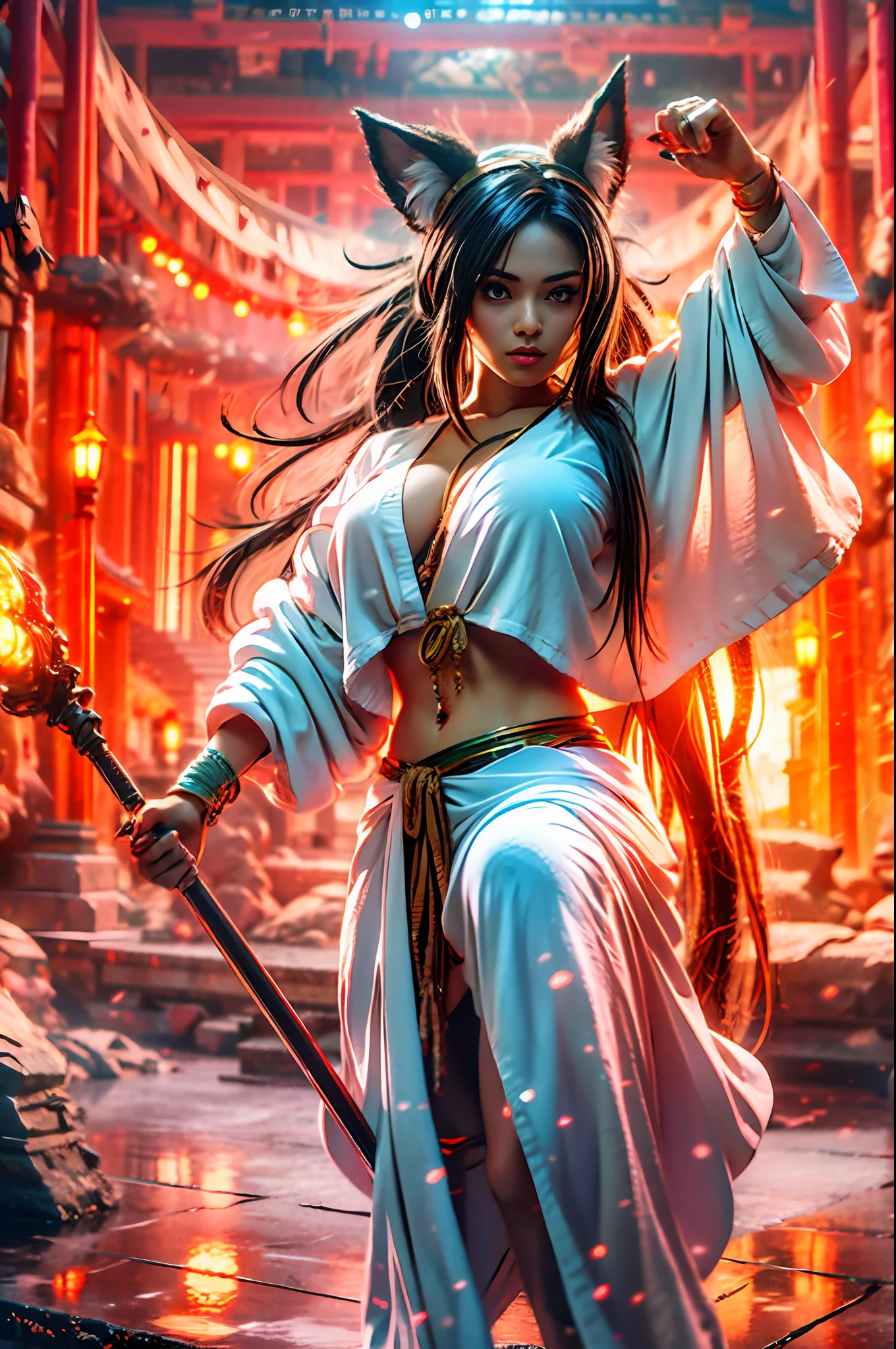 No animal ears, human hair, human, Raw photo, anime style, hdr, masterpiece, cavewoman, black skin, detailed eyes, anime, prehistoric ripped bikini, big breasts, details, big breasts, full body, correct pose, hunting spear in hand, anime