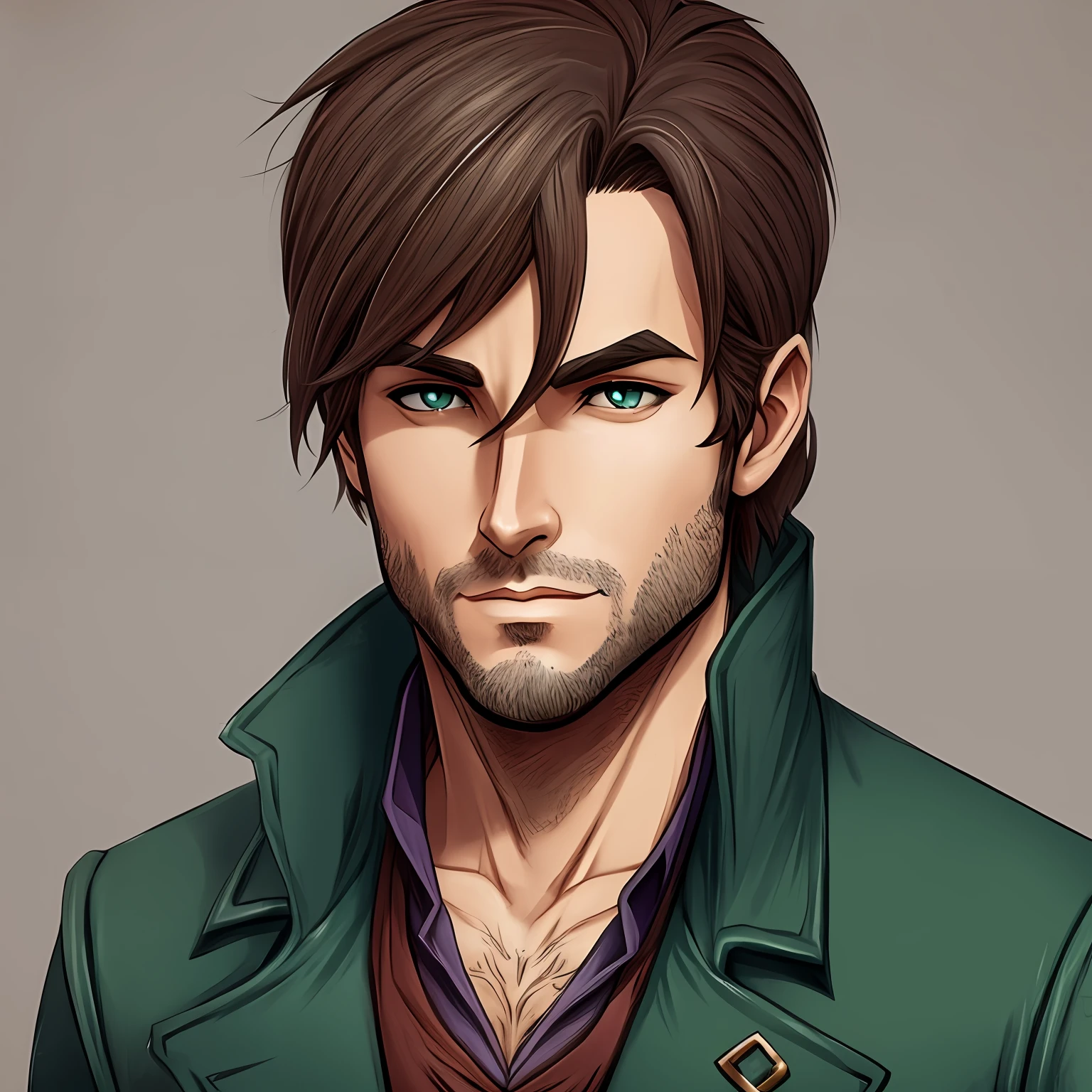 um desenho de um homem com uma jaqueta, Retrato de personagem DND de corpo inteiro, como um caractere dnd, caleb from critical role, d & d estilo retrato de corpo inteiro, arte do personagem masculino humano, design de personagem masculino, como um d & Personagem D, Inspirado em Kris de Deltarrune, arte detalhada do personagem, retrato de personagem de corpo inteiro, RPG Retrato Corpo Inteiro --auto