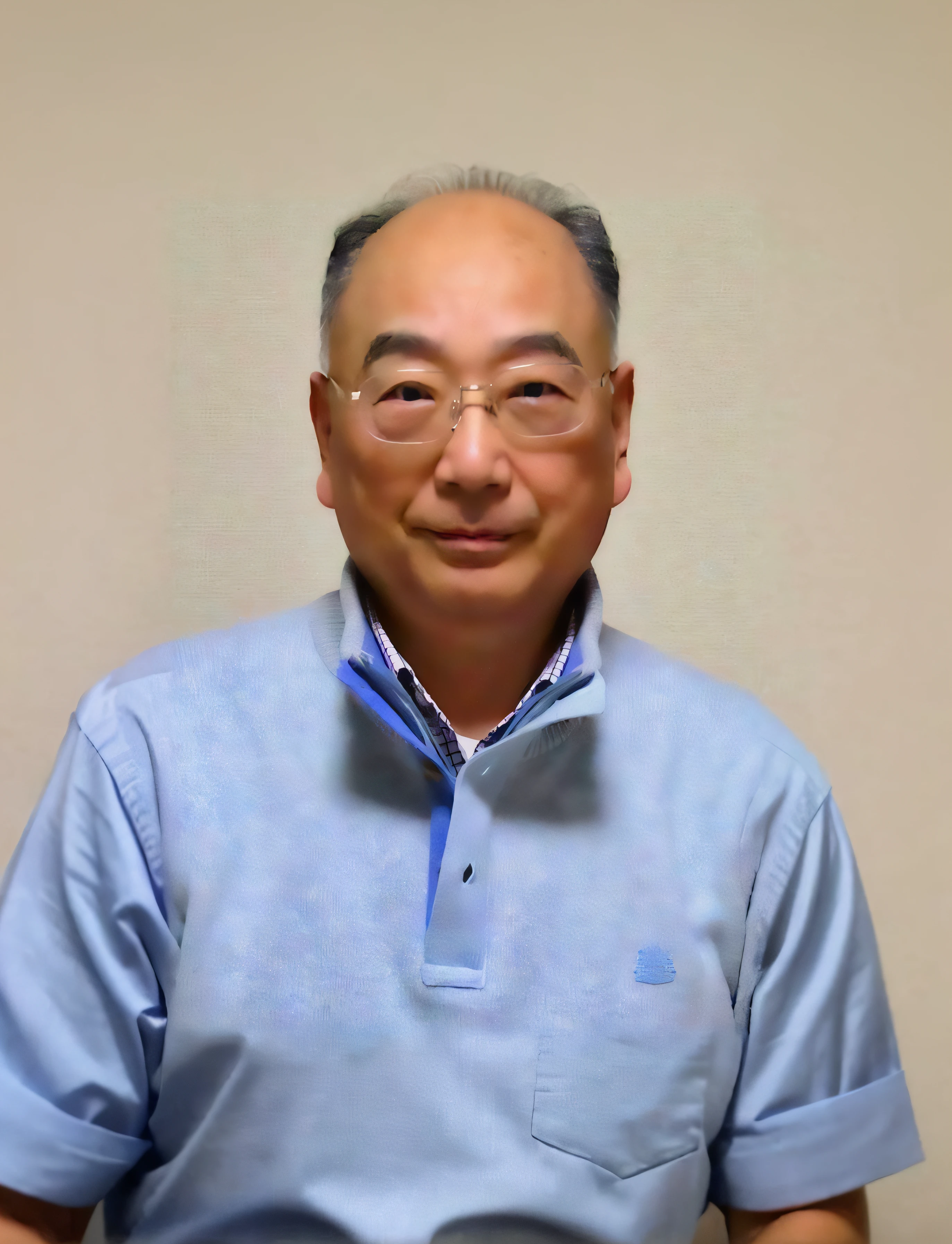 Alafed man in blue shirt and glasses poses for photo, Liang Xing, huifeng huang, yangjun chen, joongwon charles jeong, Haruhiko Mikimoto, hiroyuki-mitsume takahashi, art jiro matsumoto, takashi takeuchi, bo feng, joongwon jeong, eichiro oda