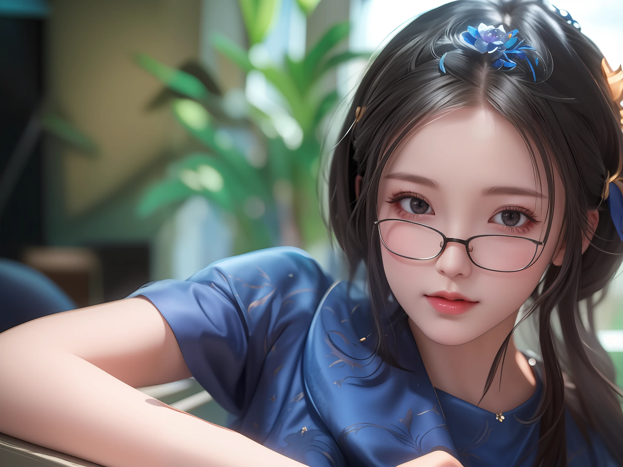 best quality, masterpiece, highres, 1girl,china dress,hair ornament,necklace, jewelry,Beautiful face,upon_body, tyndall effect,photorealistic, dark studio, rim lighting, two tone lighting,(high detailed skin:1.2), 8k uhd, dslr, soft lighting, high quality, volumetric lighting, candid, Photograph, high resolution, 4k, 8k, Bokeh,
