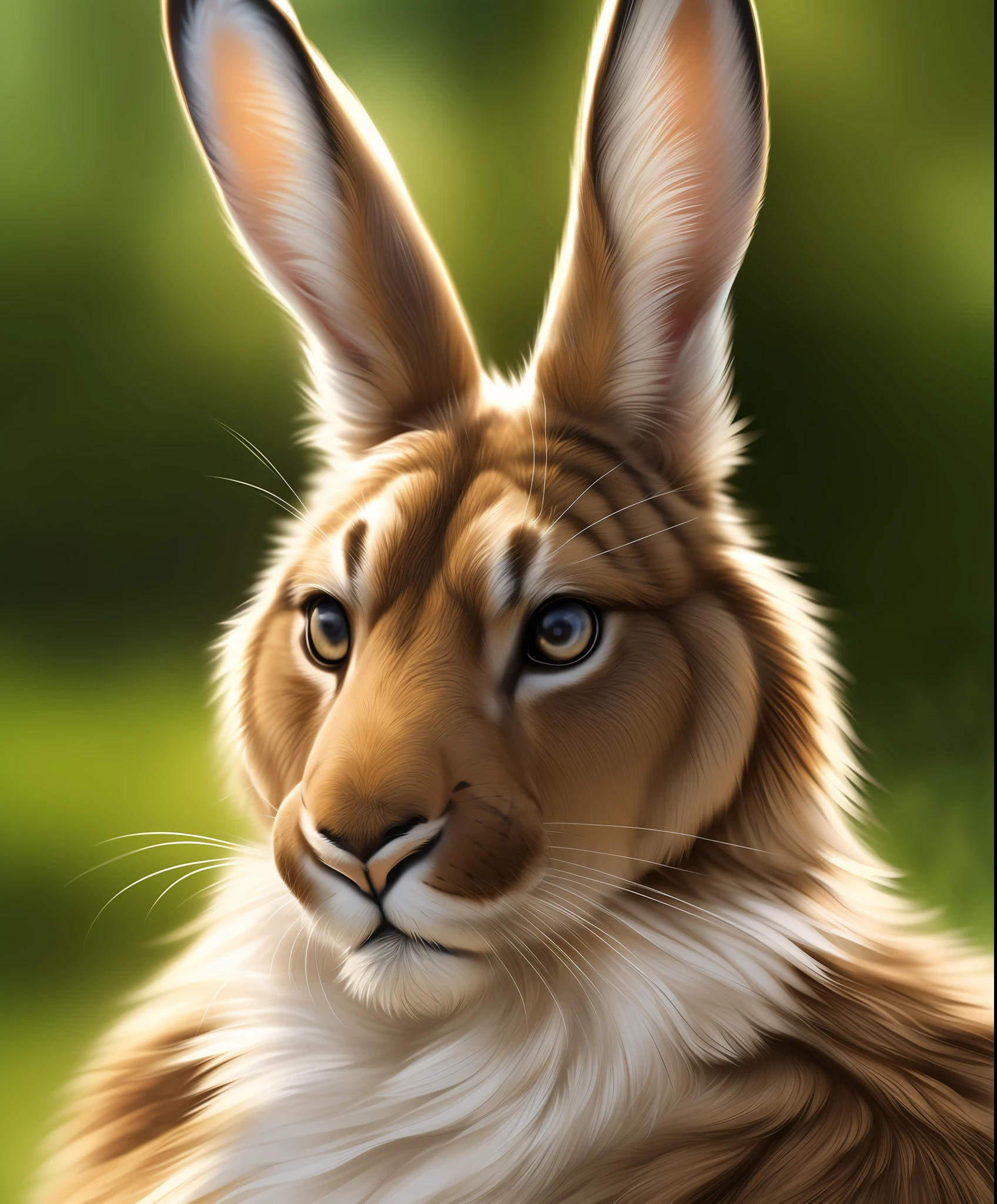 anthro, perfect faces and head, hare, solo, male, adult,   detailed background, photorealistic, hyper realistic, ultra detailed, (realistic fur, fluffy, realistic fur texture:1.4)