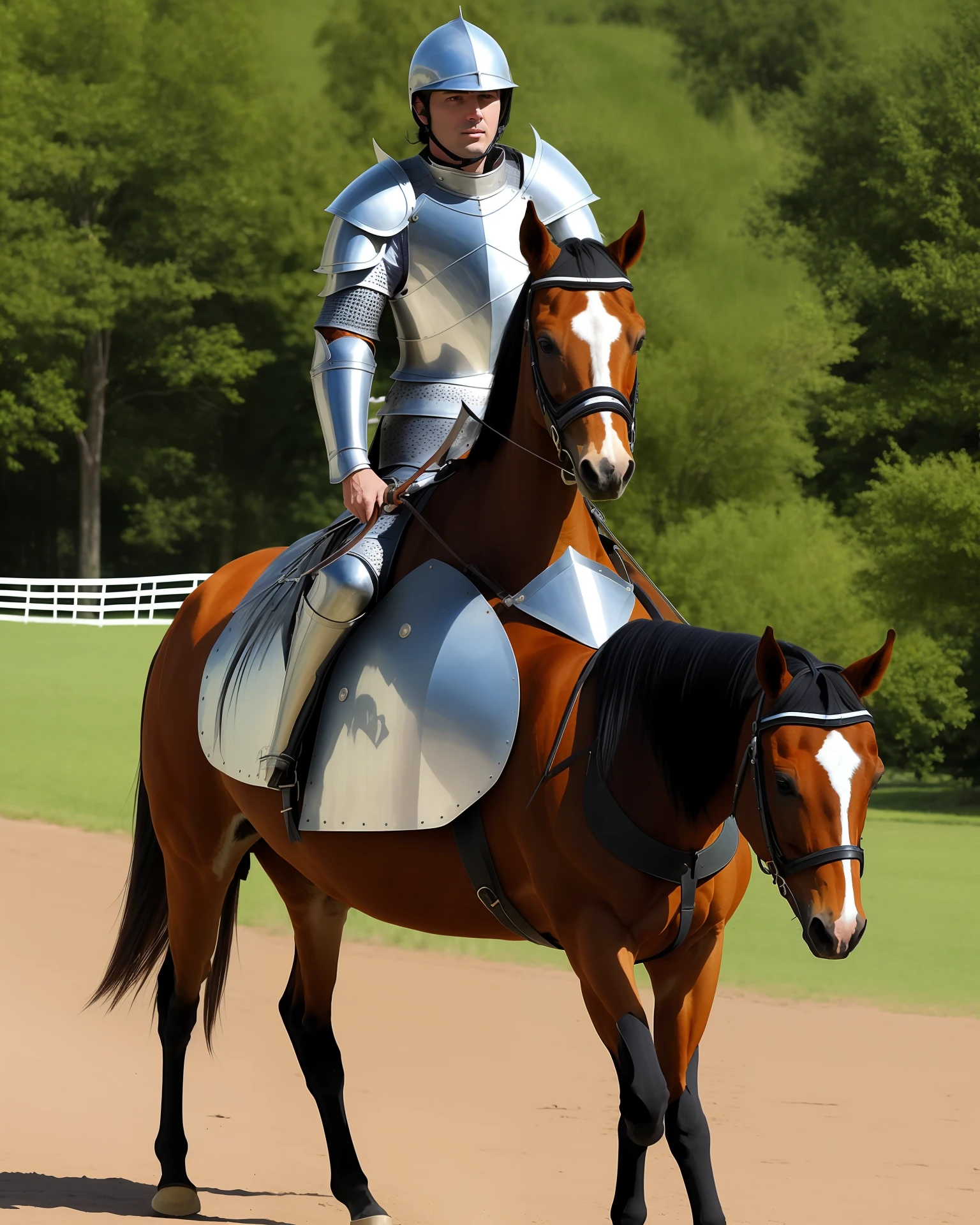 Riding a horse in plate armor，Medieval knight