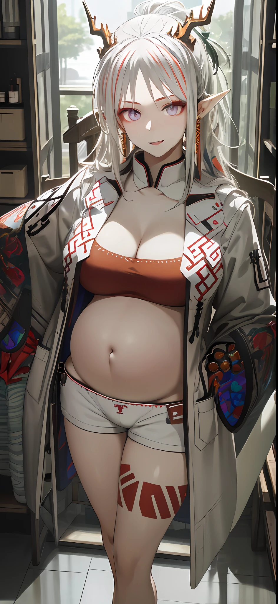 Transparent dew-point underwear,Ultra-realistic textures, Dramatic lighting, and Unreal Engine became popular on ArtStation,an award winning photograph,nikon RAW photo,8 k'',富士XT3,tmasterpiece,best qualtiy,realisticlying,realisticlying,ultra - detailed,Extremely detailed face,独奏,1girll,standing on your feet,Stylish and stylish atmosphere,Walk-in closet,Designer clothing and accessories,high-end makeup products,And the stylish expression on her face,Pregnant women with,nipple bump,shot on the body,White liquid,huge tit