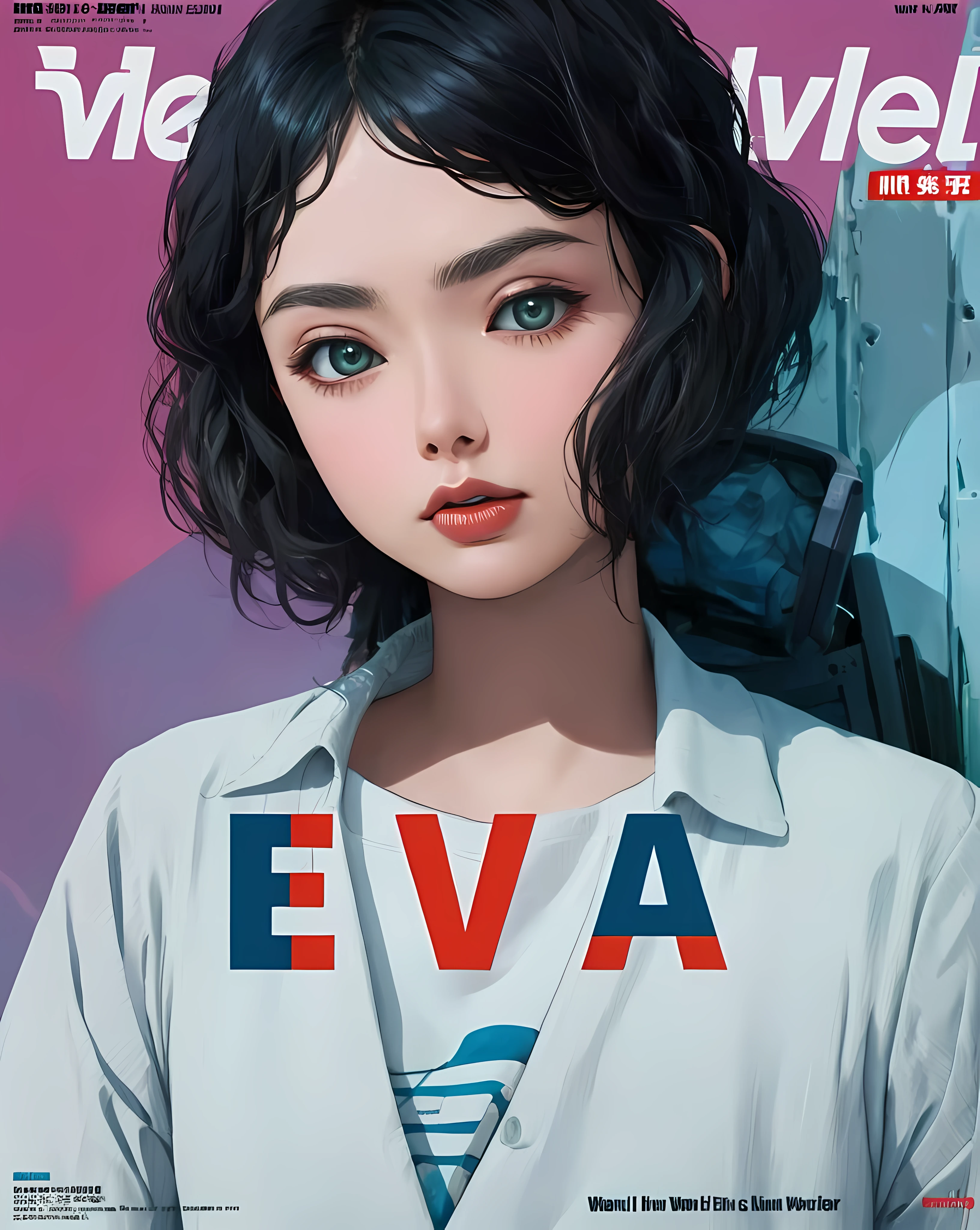 A magazine cover masterpiece featuring the beautiful humanoid form of EVA from Wall-E, invoking feelings of love and longing with clean lines and impeccable quality.