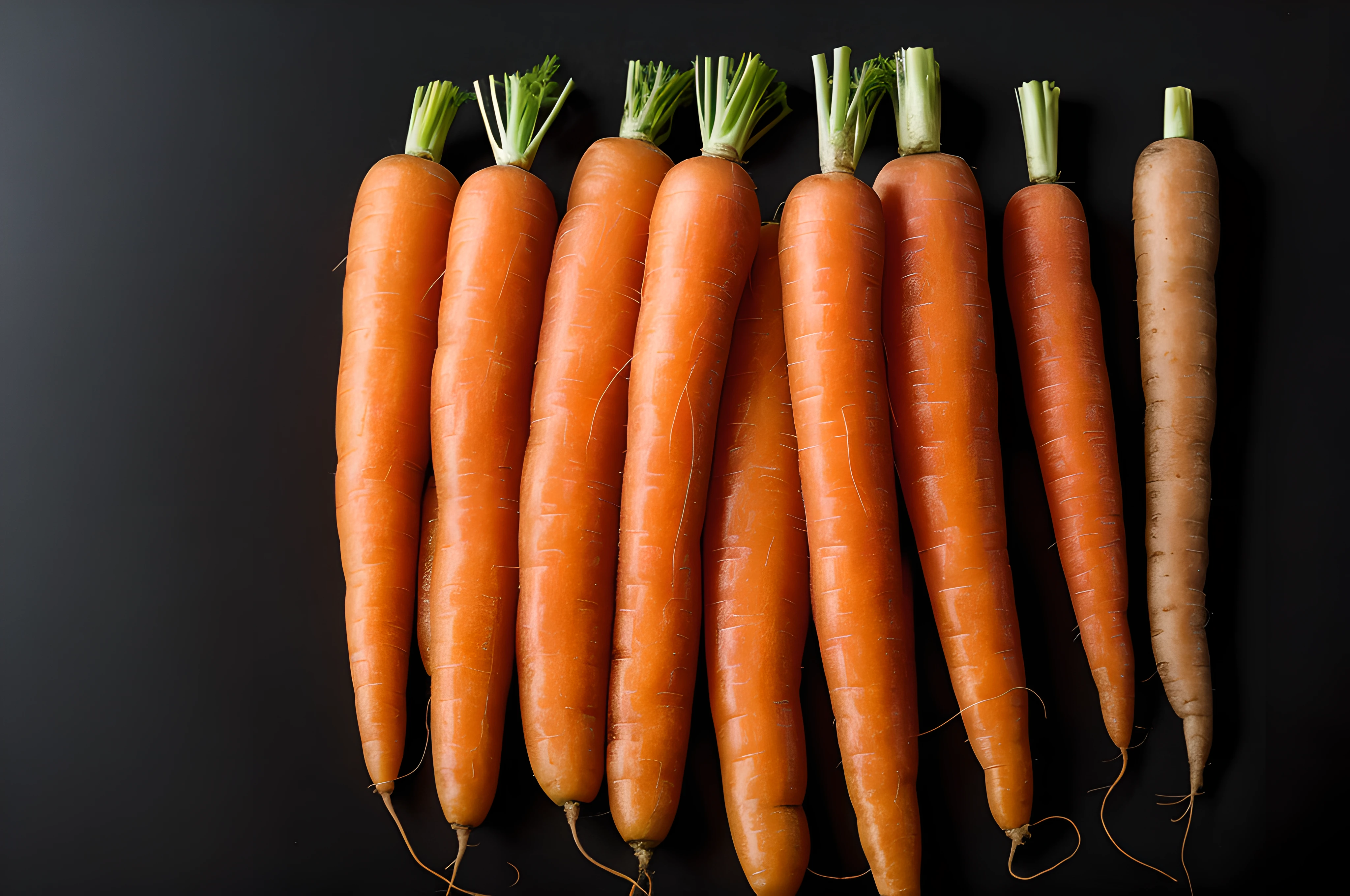 Vibrant and Nutrient-Rich The Colorful World of Carrots, cinematic image, isolated black background