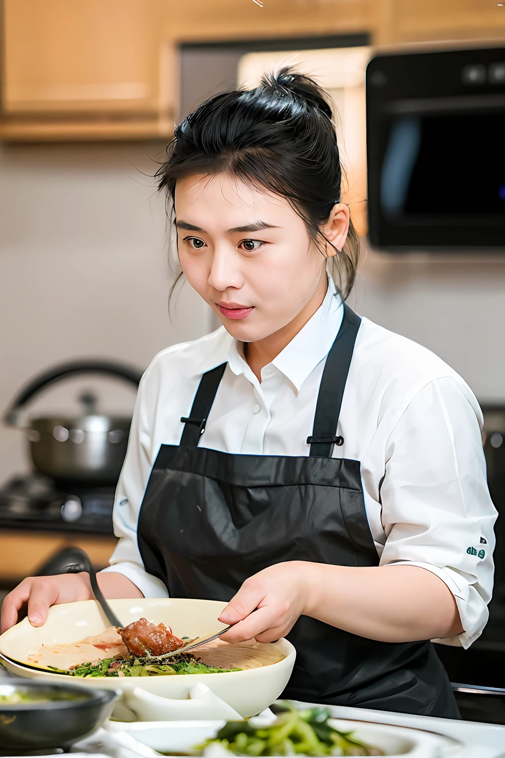 Wang Zuxian, who plays this Nie Xiaoqian, is cooking