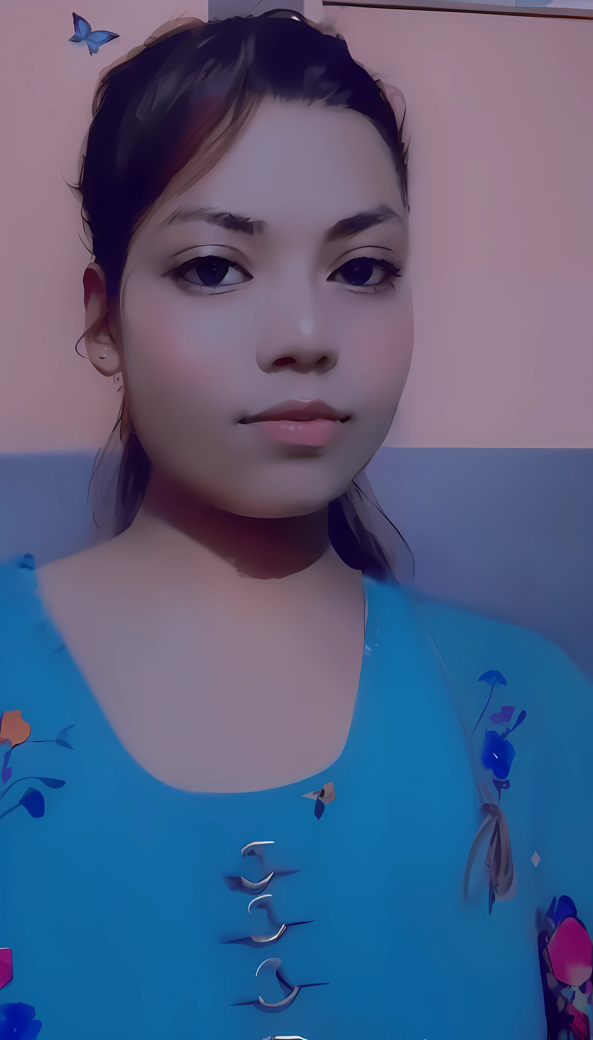 there is a woman that is standing in front of a wall, with accurate face, face picture, 18 years old, with lovely look, with kind face, beuatiful face, around 1 9 years old, 19-year-old girl, she is about 2 0 years old, she is about 20 years old, very very low quality picture