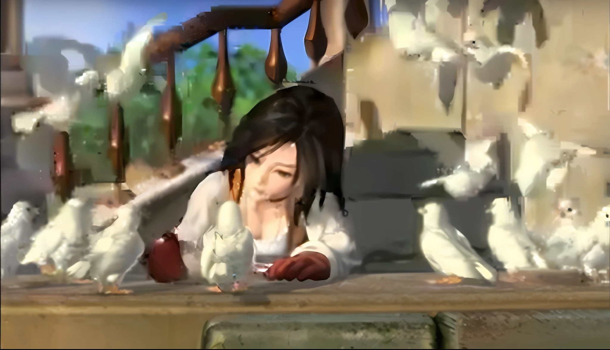 (Masterpiece : 1,8), 64k quality, final fantasy artwork concept, detailed manga eyes, detailed hair, detailed clothes, detailed body, cleaner designs, detailed face pronounced, shiny objects like jewels, see creases on clothes, more coherent clothing, more rounded eyes transparent liquid globular, more colors, more coherent clothing , correct the features of the clothes, better eyes contour, better shoulders, really colorful, coarser line, black line, finishing . (coarser line) (black line) (homogeneous rendering: 1.3)