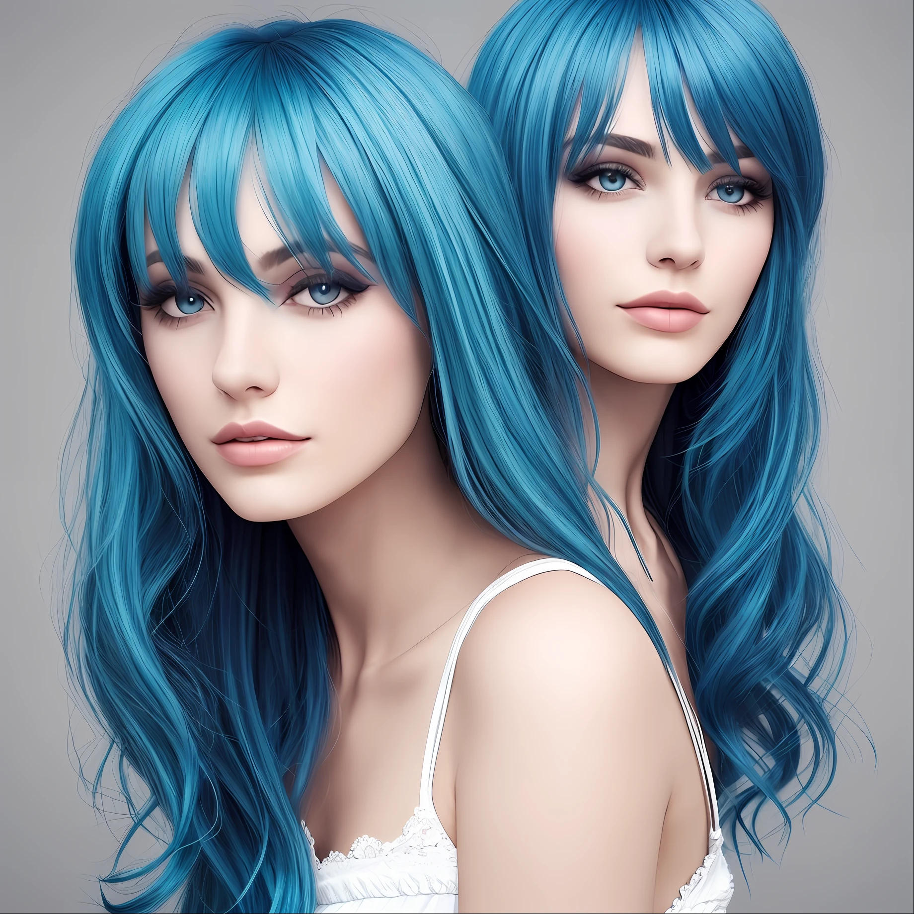 Blue hair woman