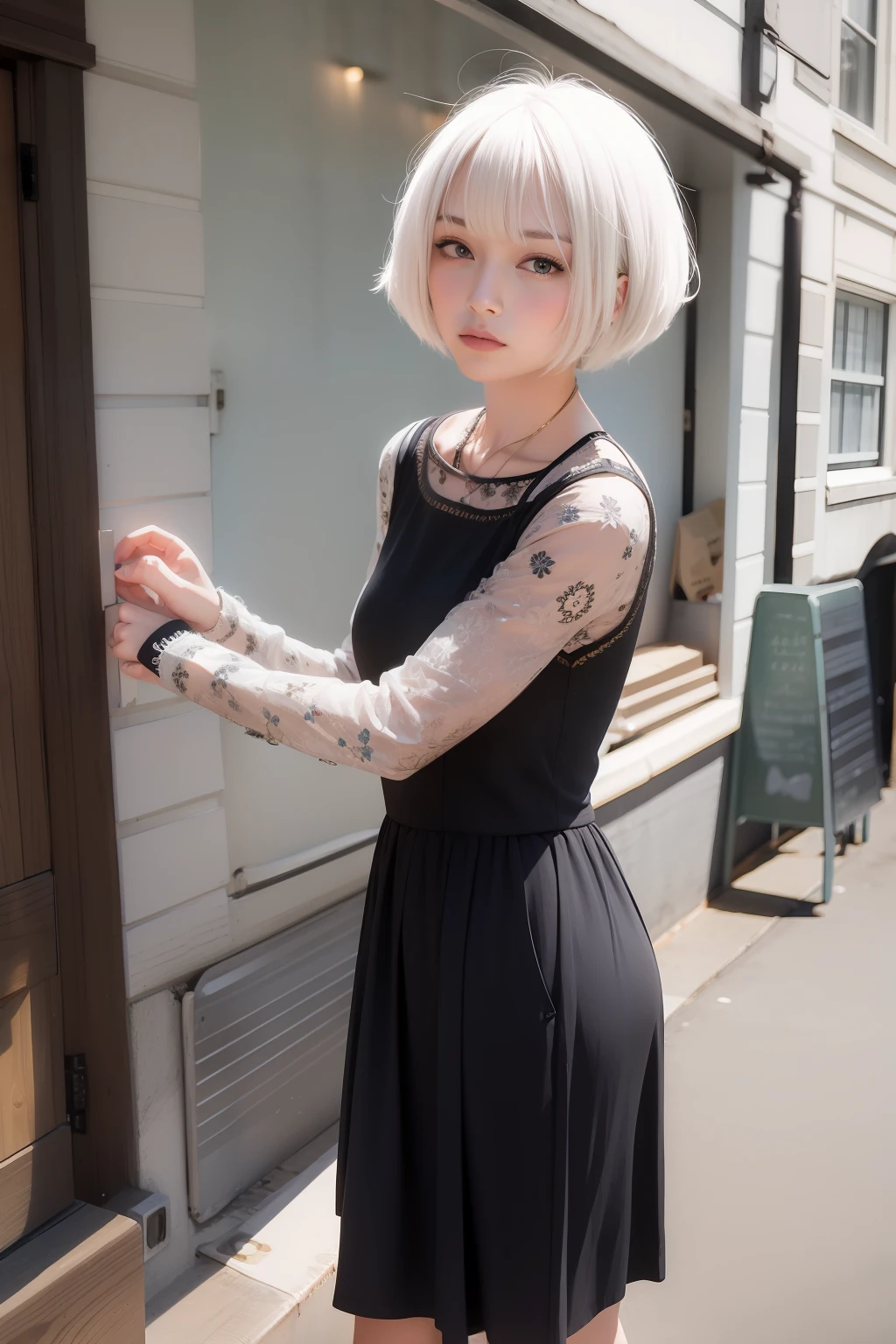 Short hair and white hair