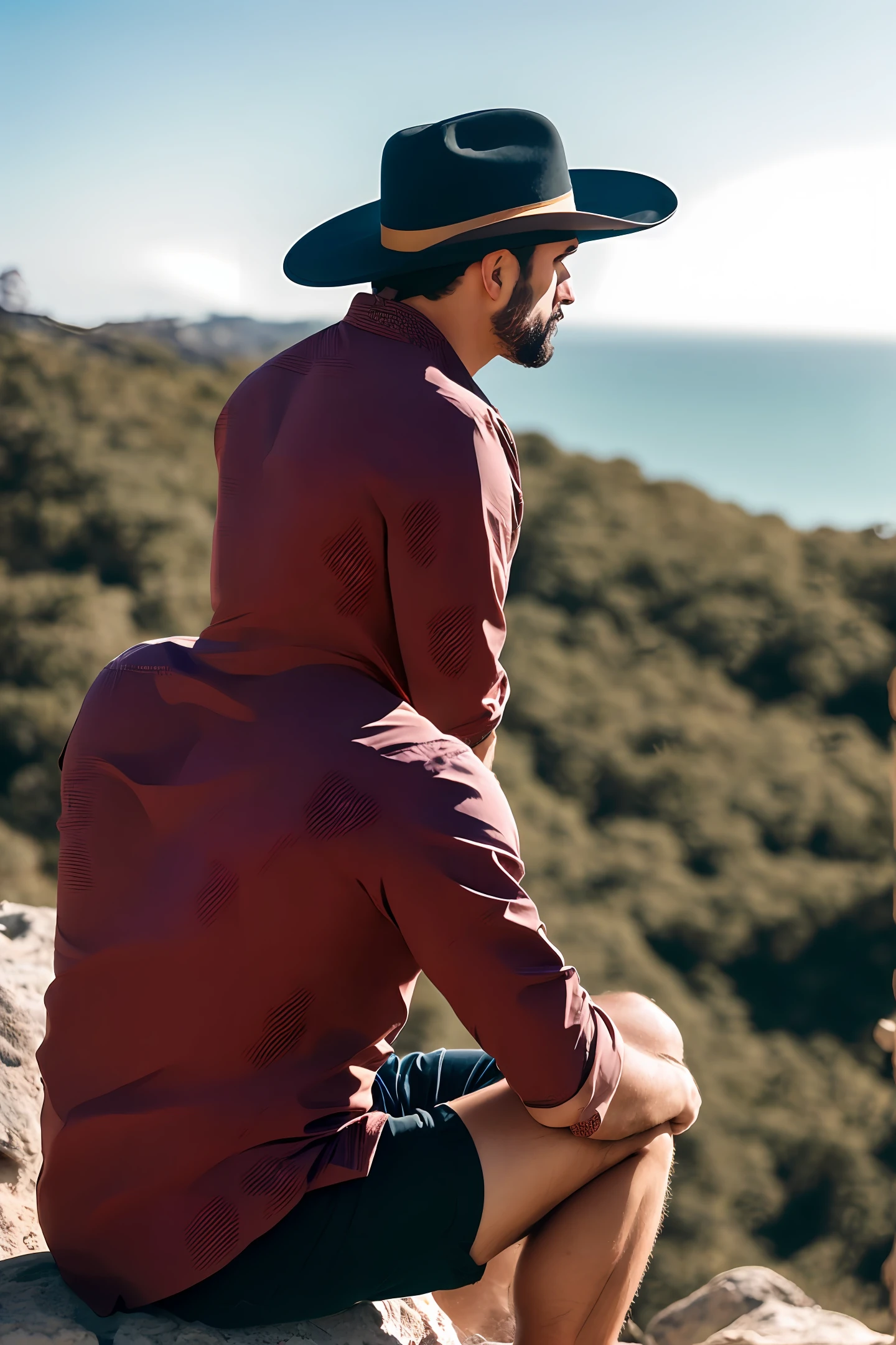 Hombre con sombrero mirando al horizonte