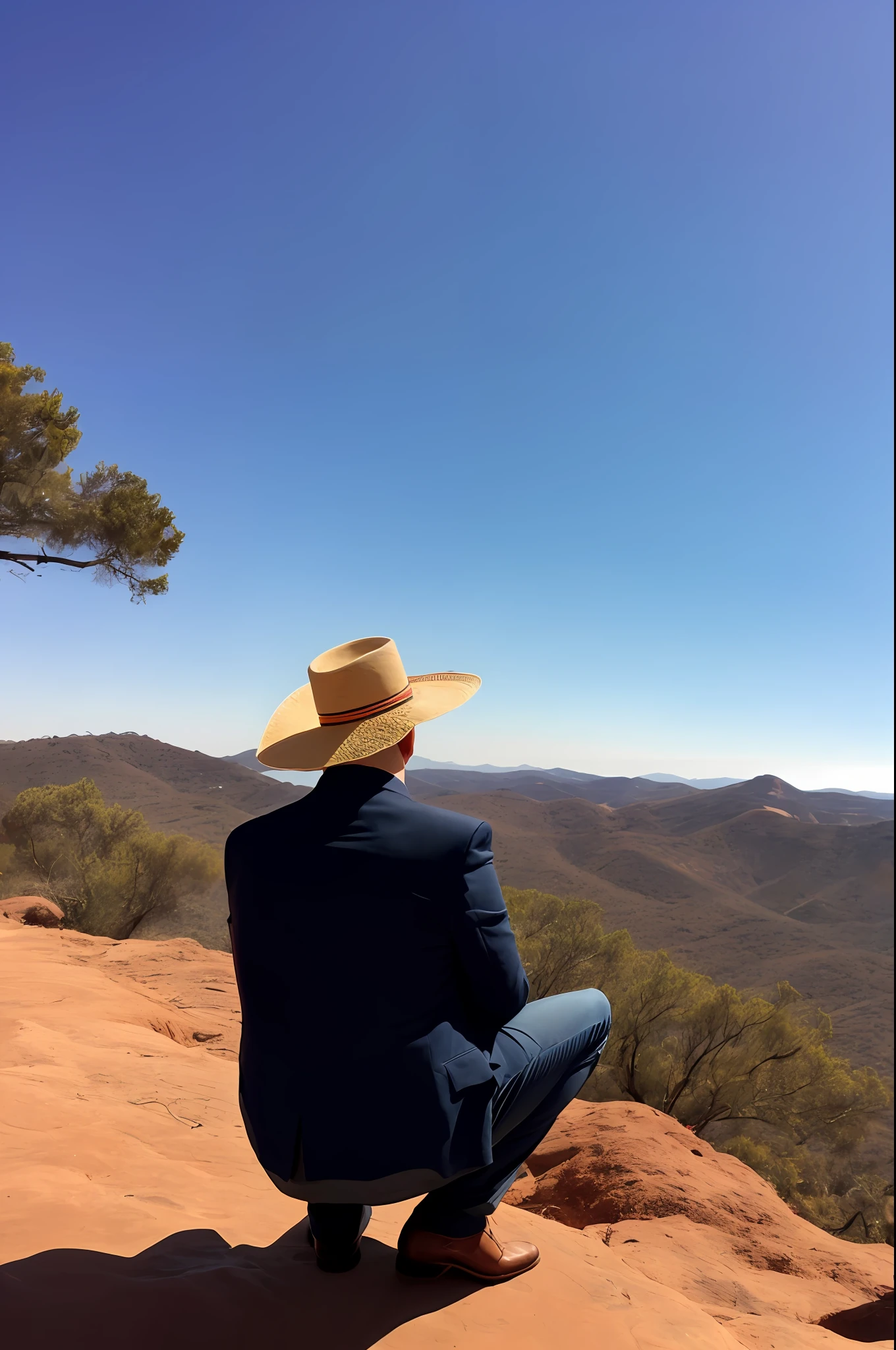 Hombre con sombrero mirando al horizonte