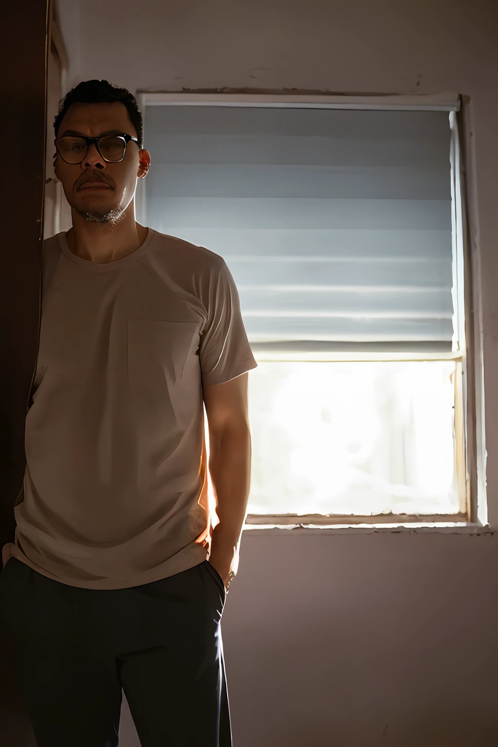 guttonerdvision7, Ilustrar uma cena sincera de um homem sentado sozinho, portraying a feeling of sadness and loneliness. Capture emotions through your posture, face expression, e linguagem corporal. Convey a sense of introspection and contemplation. Pay attention to the details of your clothes and surroundings to create a realistic and immersive environment. Use soft colors and lighting to enhance the dark mood of the scene. Focus on capturing the nuances of man's emotions, allowing viewers to empathize with their feelings of loneliness.